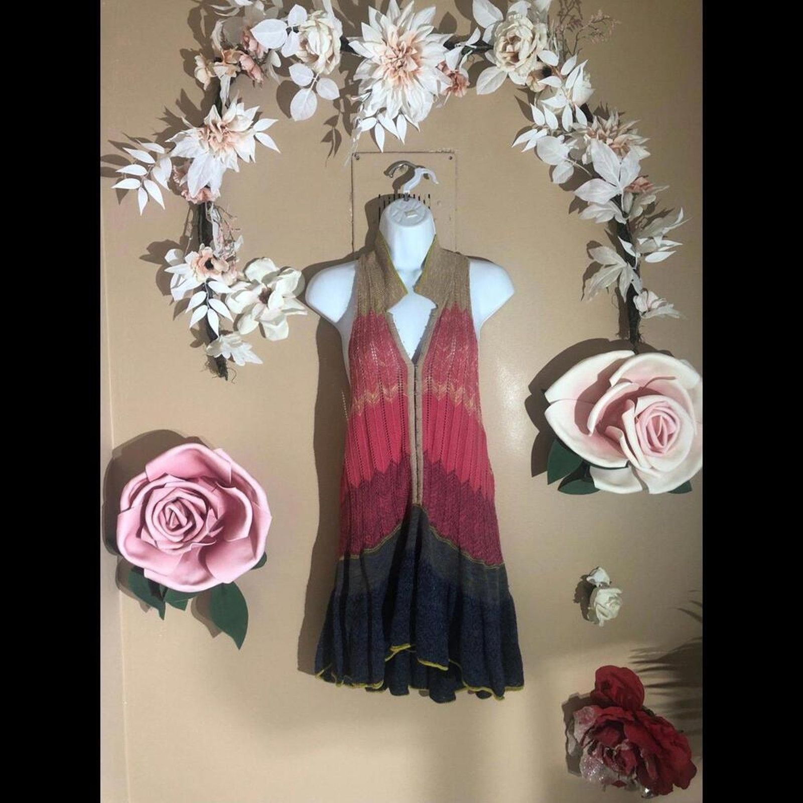 Free People Free people multicolored dress deep open sides Size S / US 4 / IT 40 - 1 Thumbnail