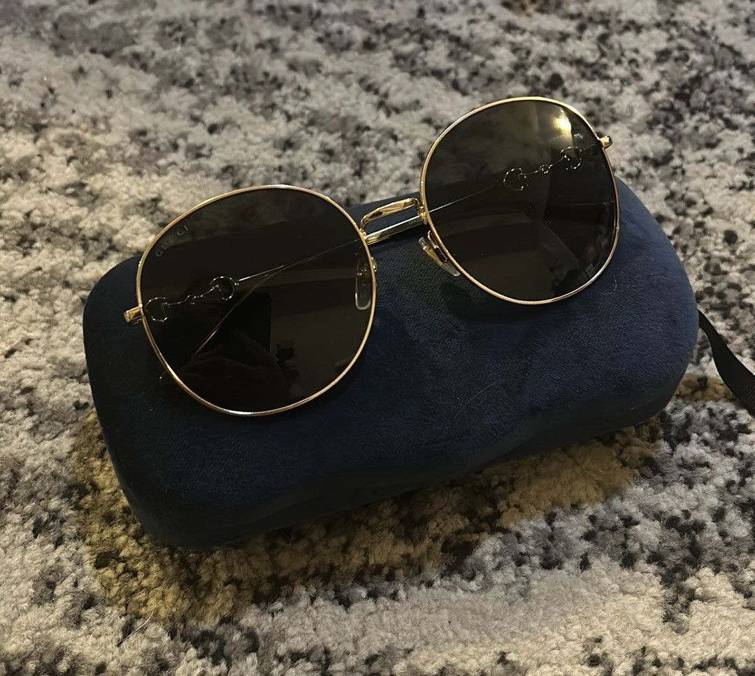 Gucci Gucci 59mm Round Sunglasses with Horsebit Size ONE SIZE - 4 Thumbnail