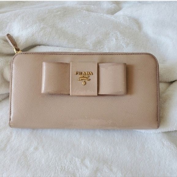 Prada PRADA NUDE BOW ZIPPY Wallet cardholder Size ONE SIZE - 1 Thumbnail