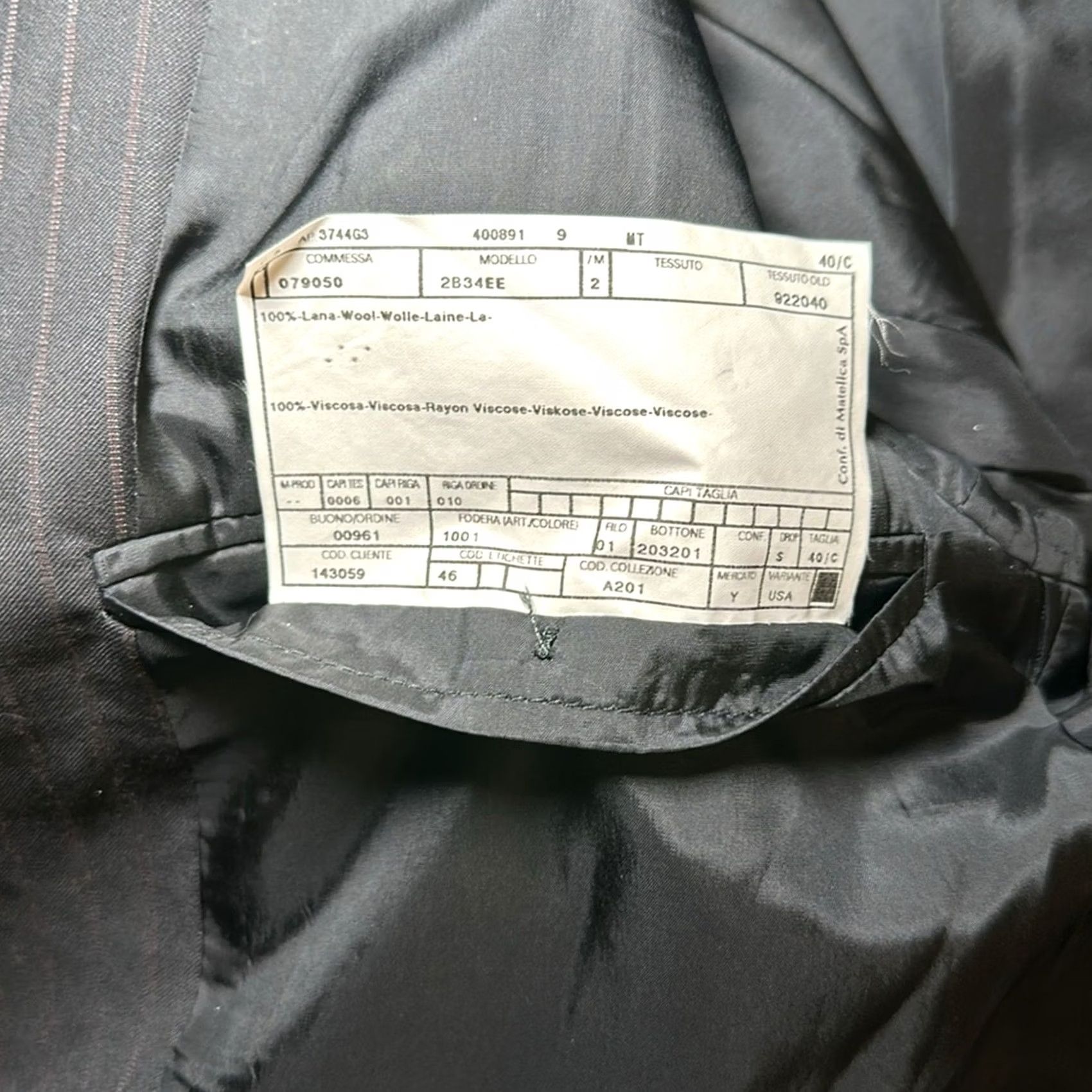 Armani Armani Collezioni Sport Coat Jacket - 40S Black Pinstripe Wool 2 Piece Mens Regular Size US XXS / EU 40 - 8 Thumbnail