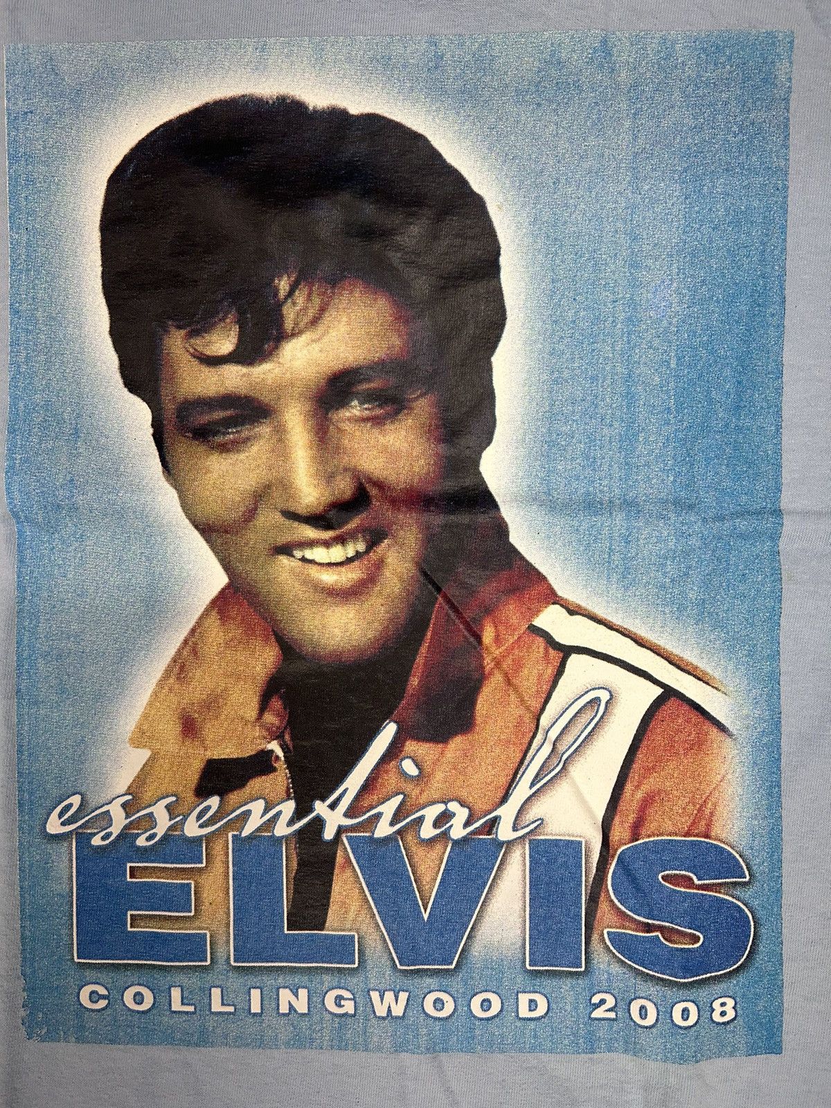 Band Tees × Vintage Crazy Vintage Y2K Essential Baby Blue Elvis Graphic T-Shirt Size US XXL / EU 58 / 5 - 2 Thumbnail
