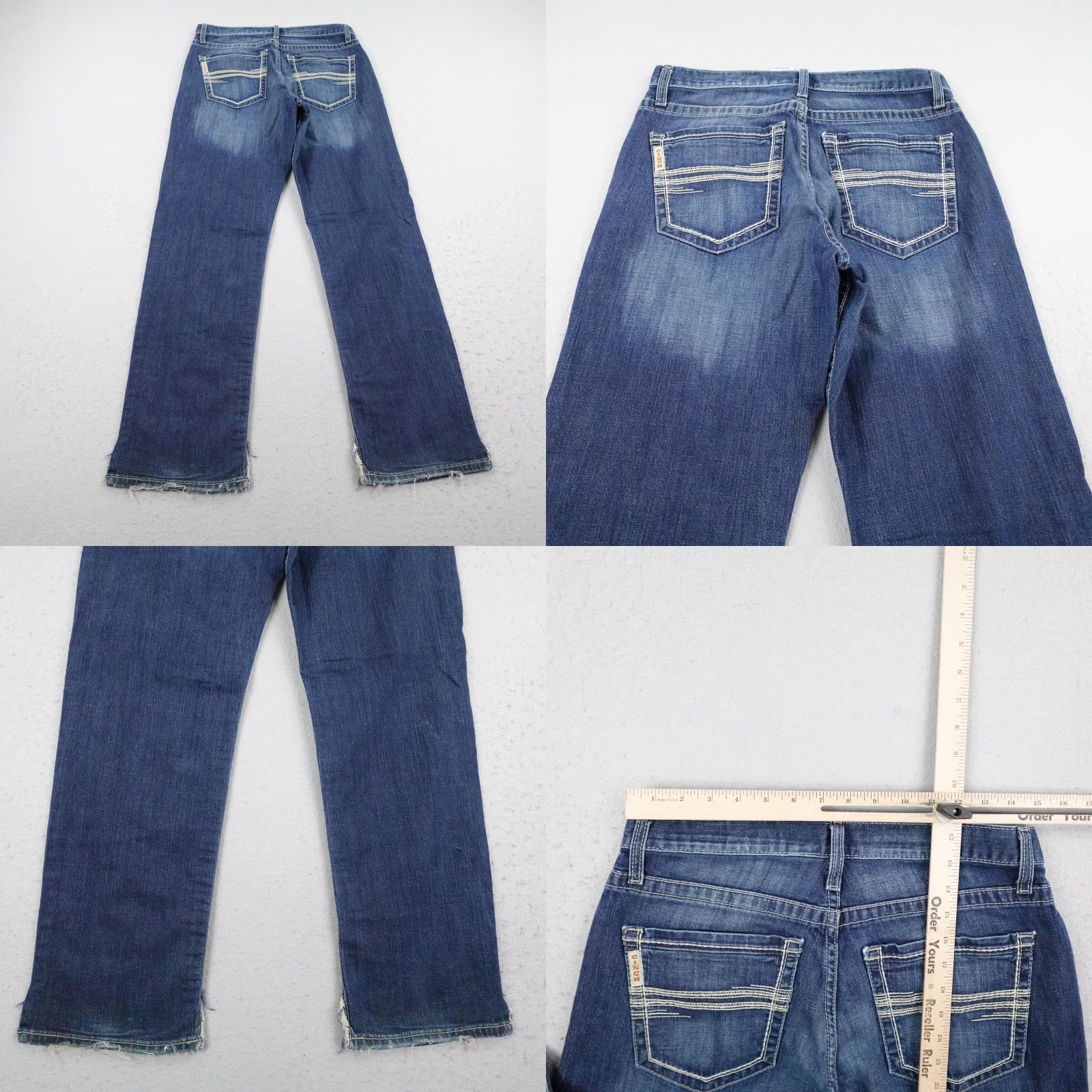 Denime Cinch Sawyer Jeans Mens 30x32 Blue Denim Straight 5-Pocket Western Whisker Faded Size US 30 / EU 46 - 8 Thumbnail