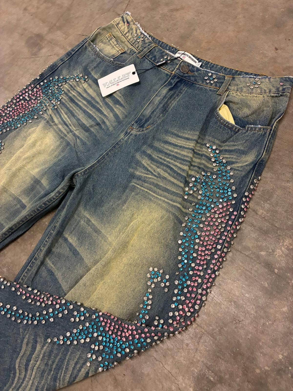 Vale Vale Valley Dreams Blue Tsunami Faded Denim Baggy Jeans 30 Size US 30 / EU 46 - 3 Thumbnail