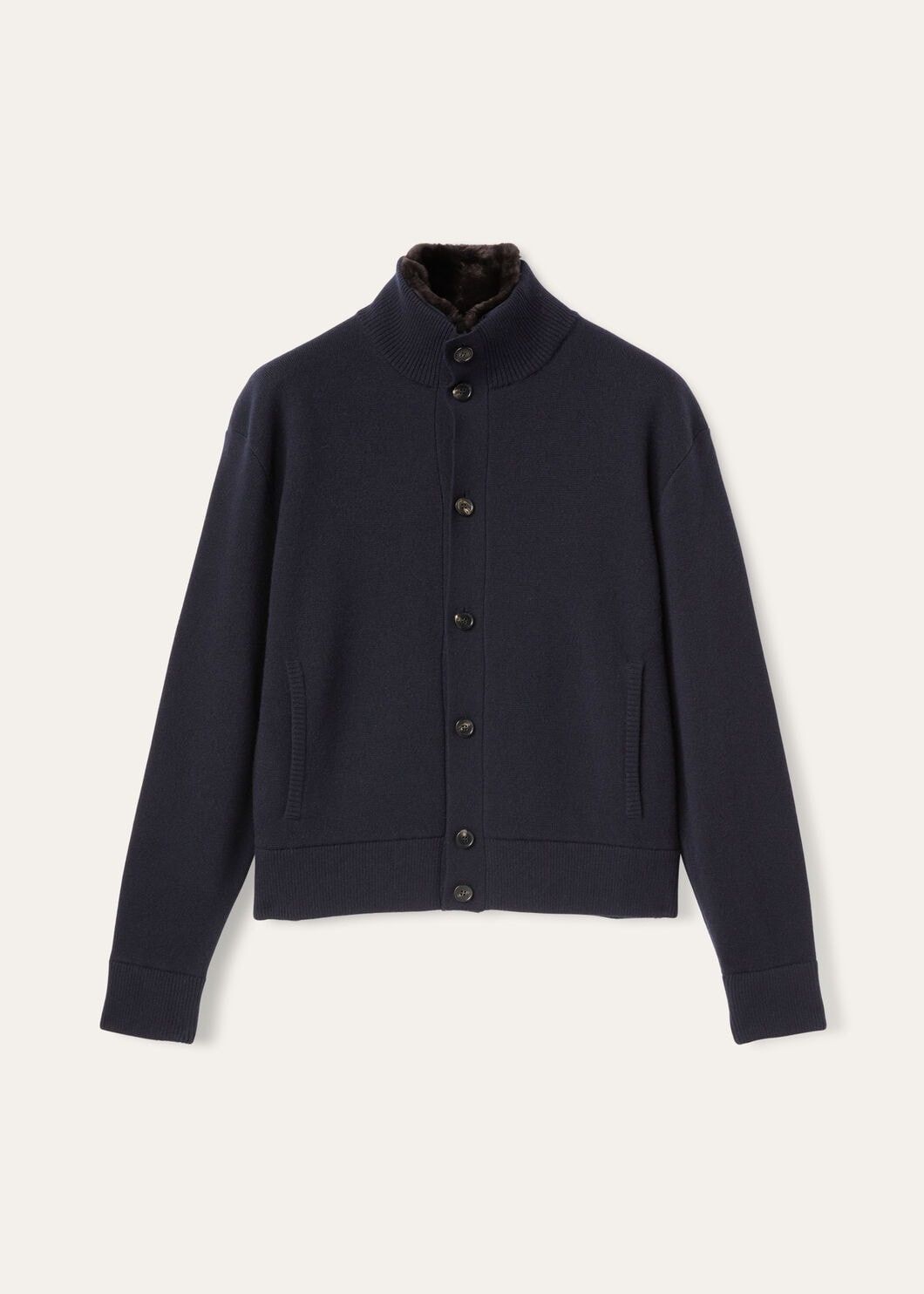 Loro Piana o1w1db10125 FAN7130 Ivrea Bomber Jacket in Navy Blue Size US L / EU 52-54 / 3 - 1 Thumbnail