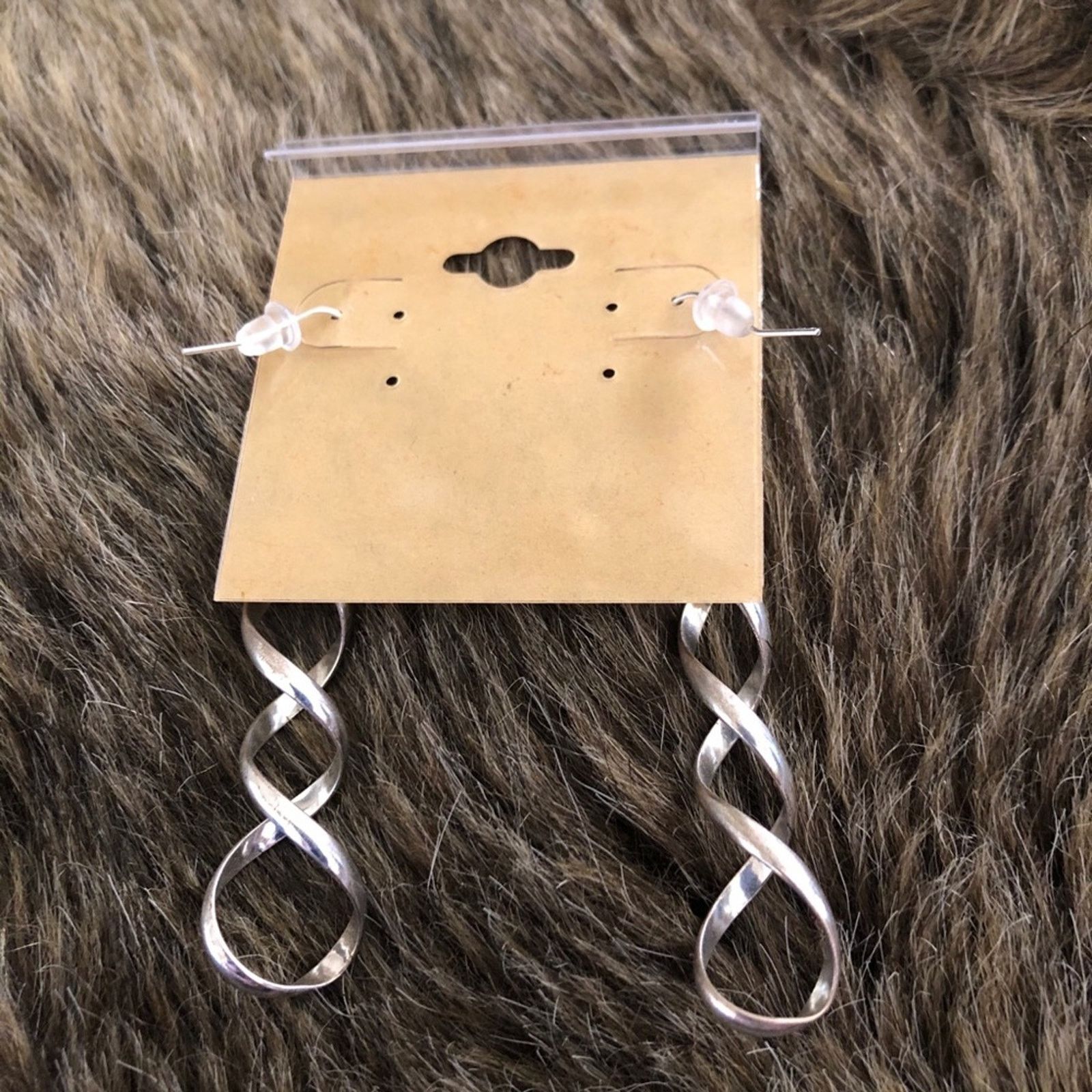 Vintage Vintage repurpose shiny silver twist earrings Size ONE SIZE - 4 Thumbnail