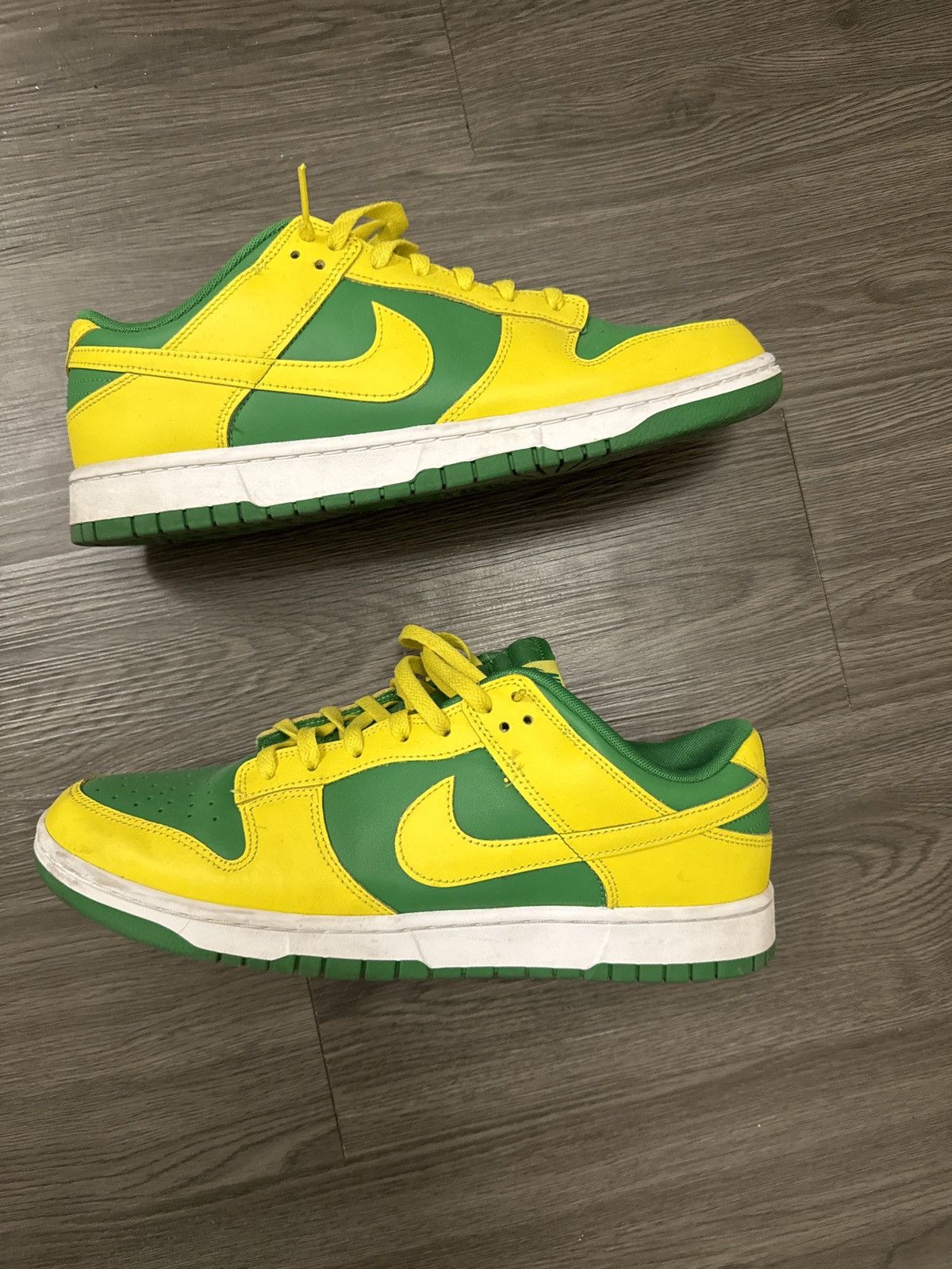 image of Nike Dunk Low Reverse Brazil Shoes in Green, Men's (Size 12)