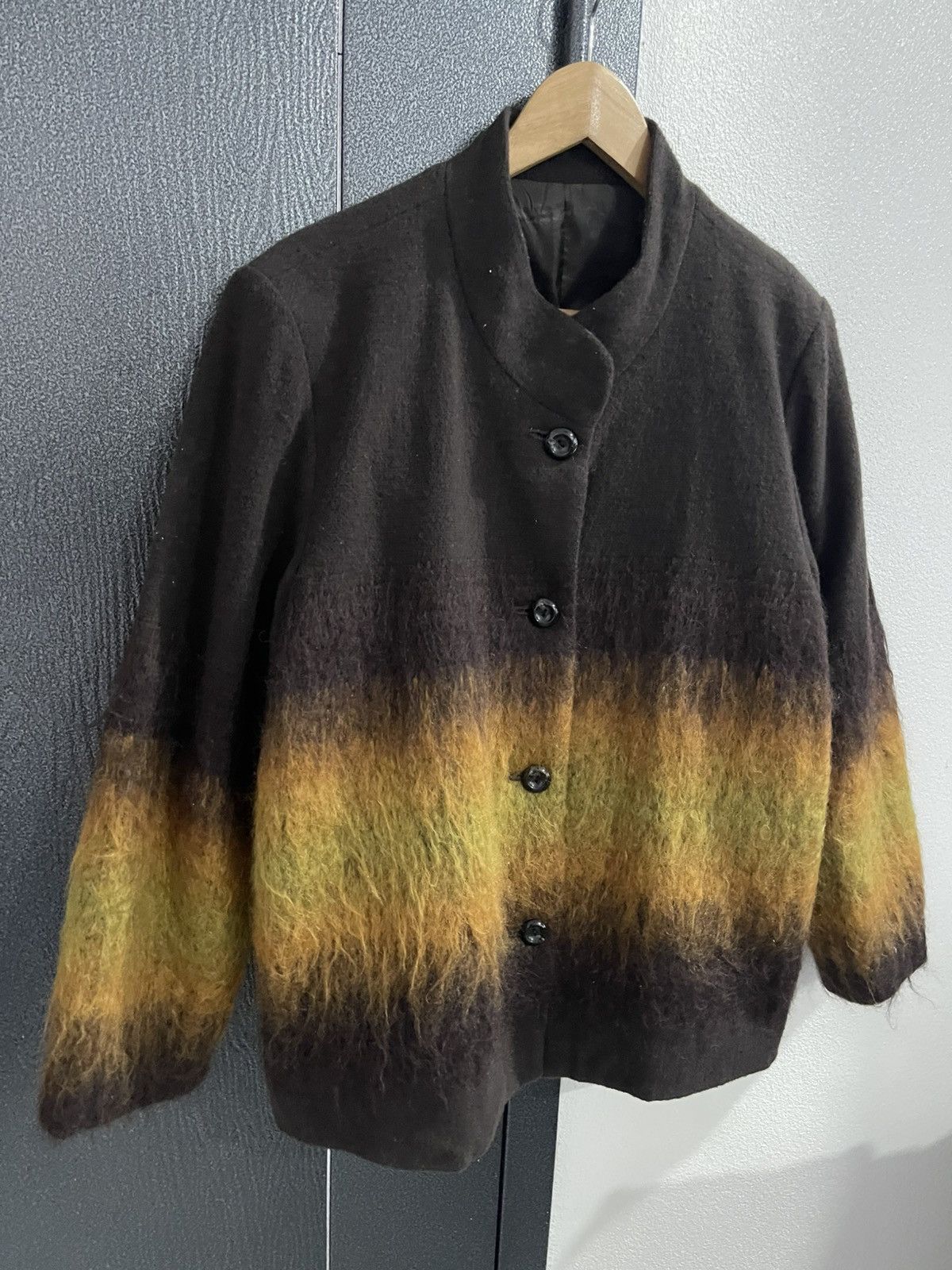 Japanese Brand Vintage Unbrand Collarless Yellow Stripe Jacket Size US XL / EU 56 / 4 - 4 Thumbnail