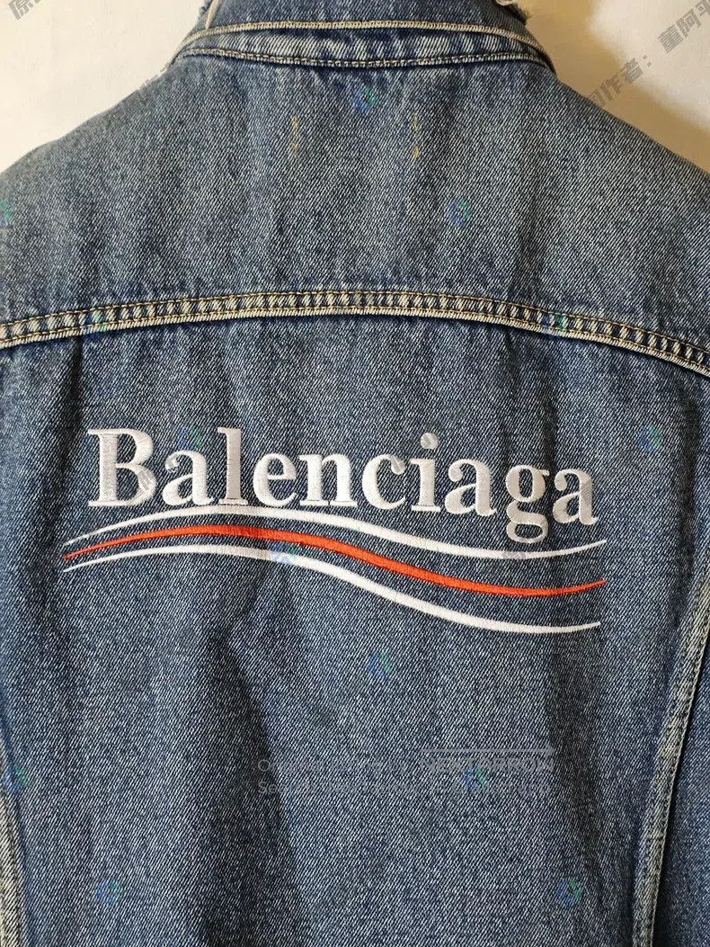 Balenciaga Balenciaga Denim Jacket Jacket Back Cola Embroidered Logo Size US M / EU 48-50 / 2 - 5 Thumbnail