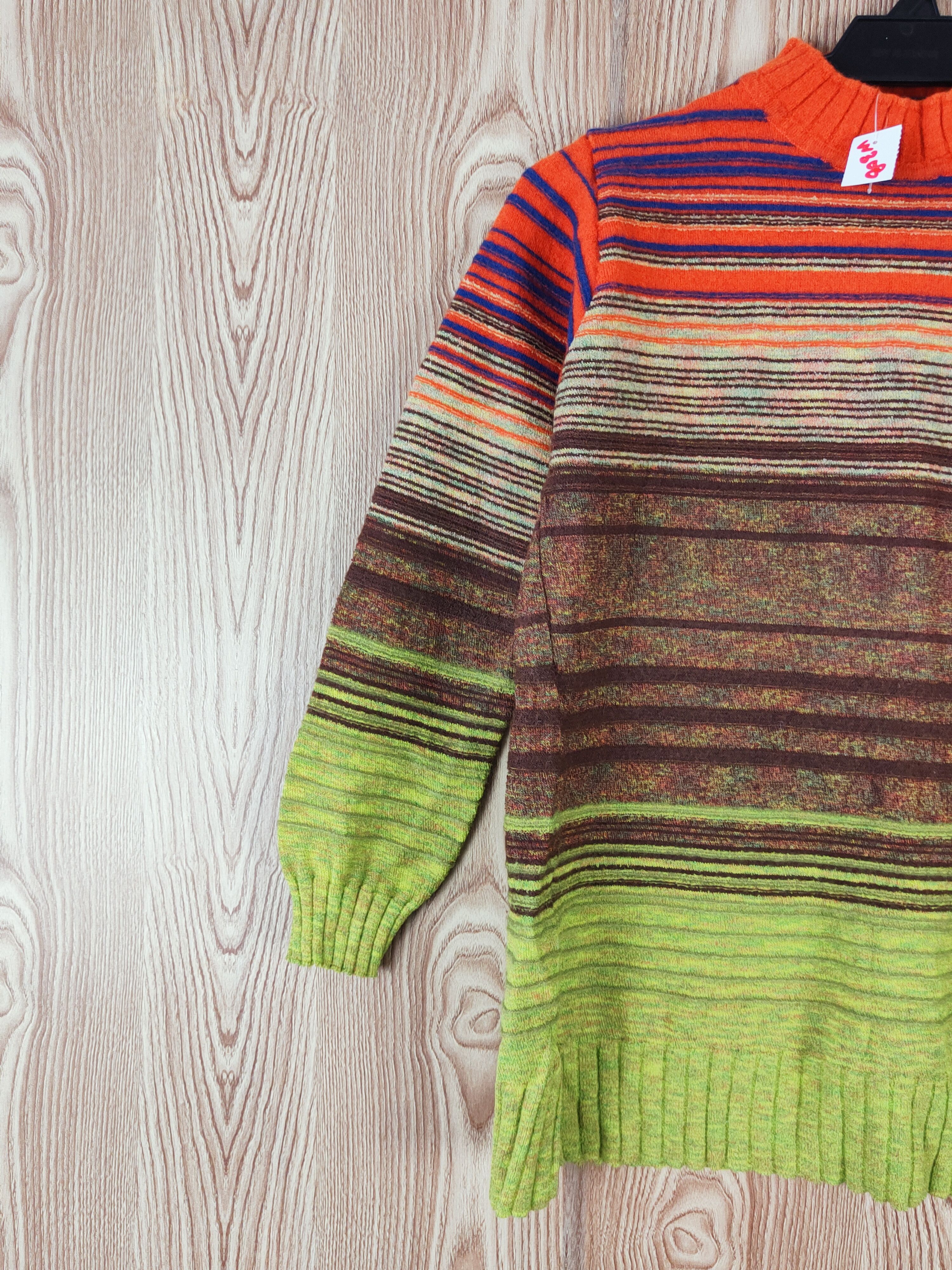 Homespun Knitwear × Japanese Brand × Vintage Japanese Brand Green Orange Knitwear Sweatshirts #W308 Size M / US 6-8 / IT 42-44 - 3 Thumbnail