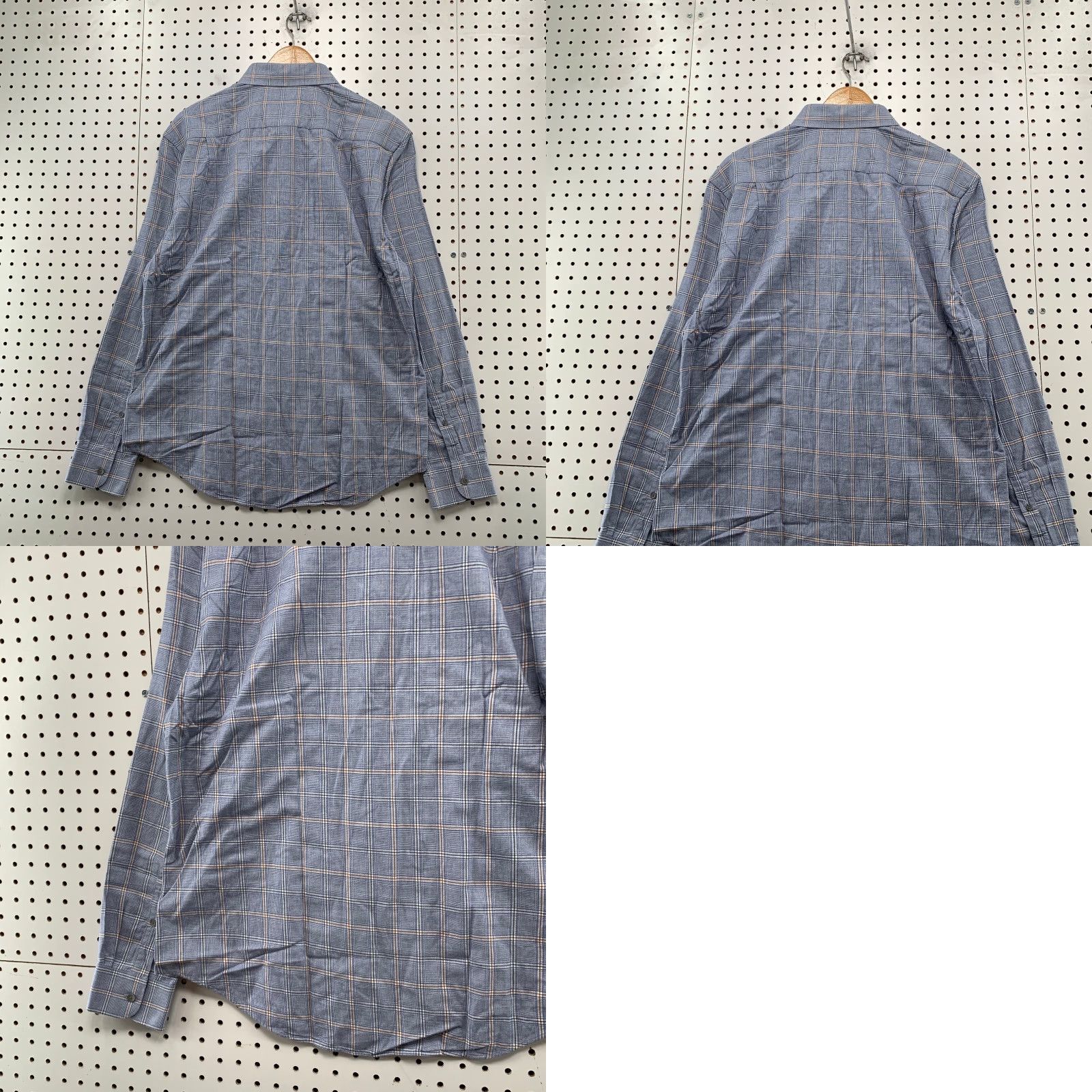 Jos. A. Bank Jos A Bank Button Shirt Mens Large Blue Tailored Fit Plaid Cashmere Silk Blend Size US L / EU 52-54 / 3 - 9 Thumbnail