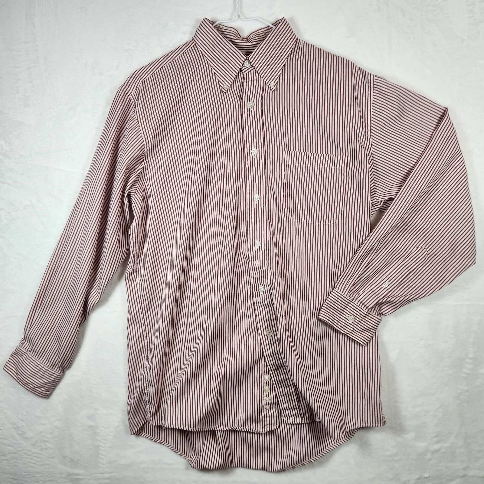 Lands' End Lands End Pinpoint Oxford Striped Size Regular 16-33 Size 38R - 1 Thumbnail
