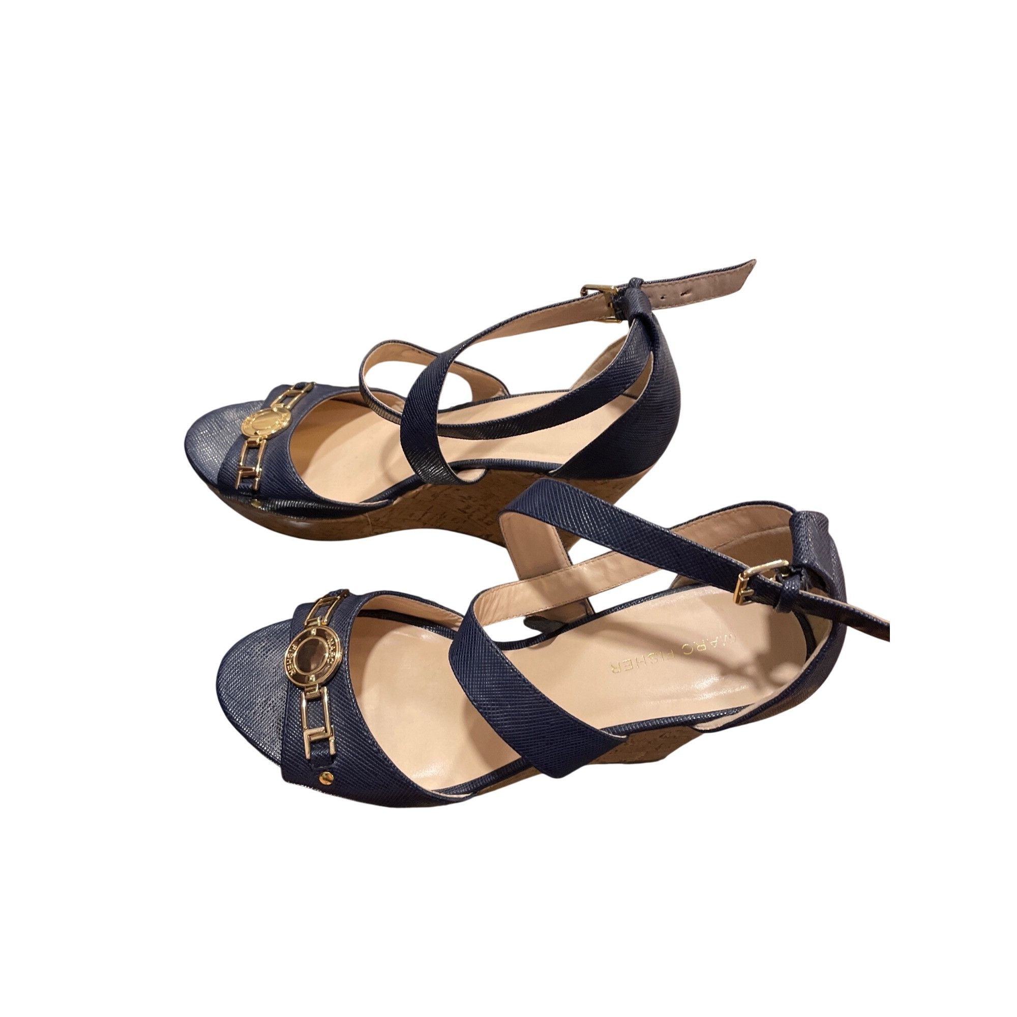 Marc Fisher Marc Fisher wms green gold 4" dress wedge heels shoes sz 9.5 Size US 9.5 / IT 39.5 - 4 Thumbnail