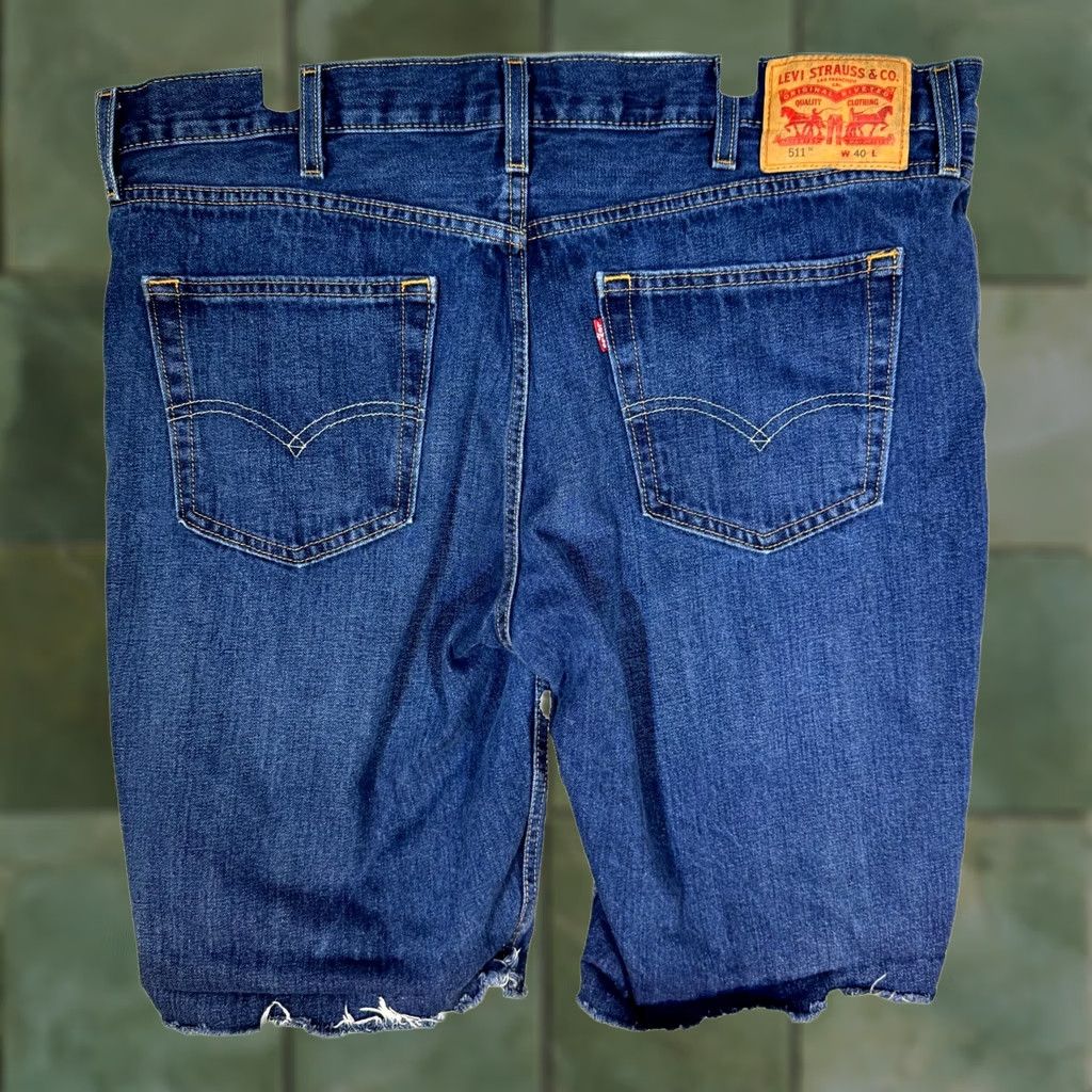 Levi's Levi'S Shorts Mens 40 Blue Cut Off Denim Mid Rise Zip Fly Flat Front Size US 40 / EU 56 - 1 Thumbnail