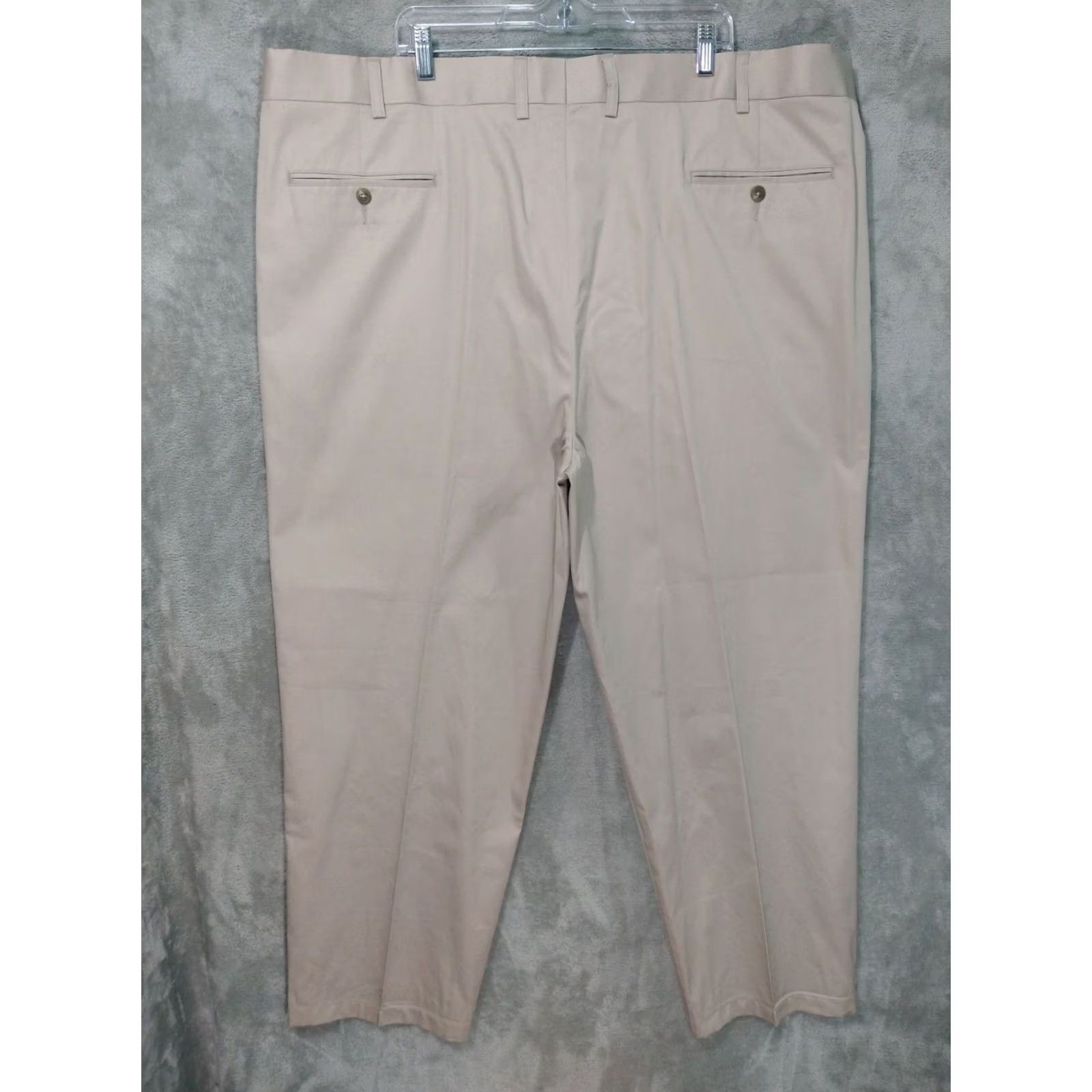 Vintage Oak Hill Pants Men 50x30 Beige Chino Pleated Tapered Leg Business Casual Preppy Size US 34 / EU 50 - 2 Thumbnail
