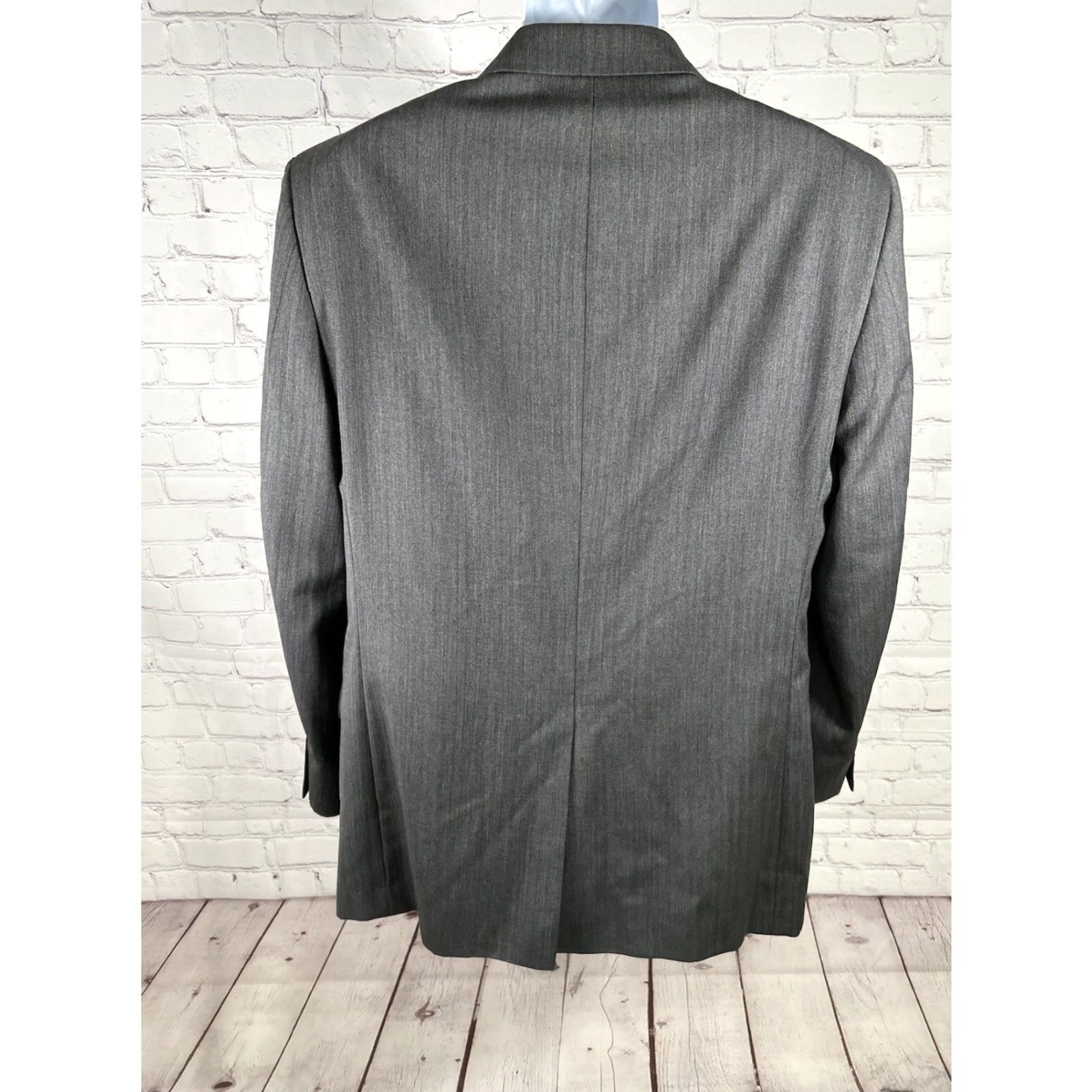 Jos. A. Bank Jos. A. Bank Signature Collection Blazer 2 Button Single-Breasted Notch Lapel Wool Gray 42R Mens Size 42R - 2 Thumbnail