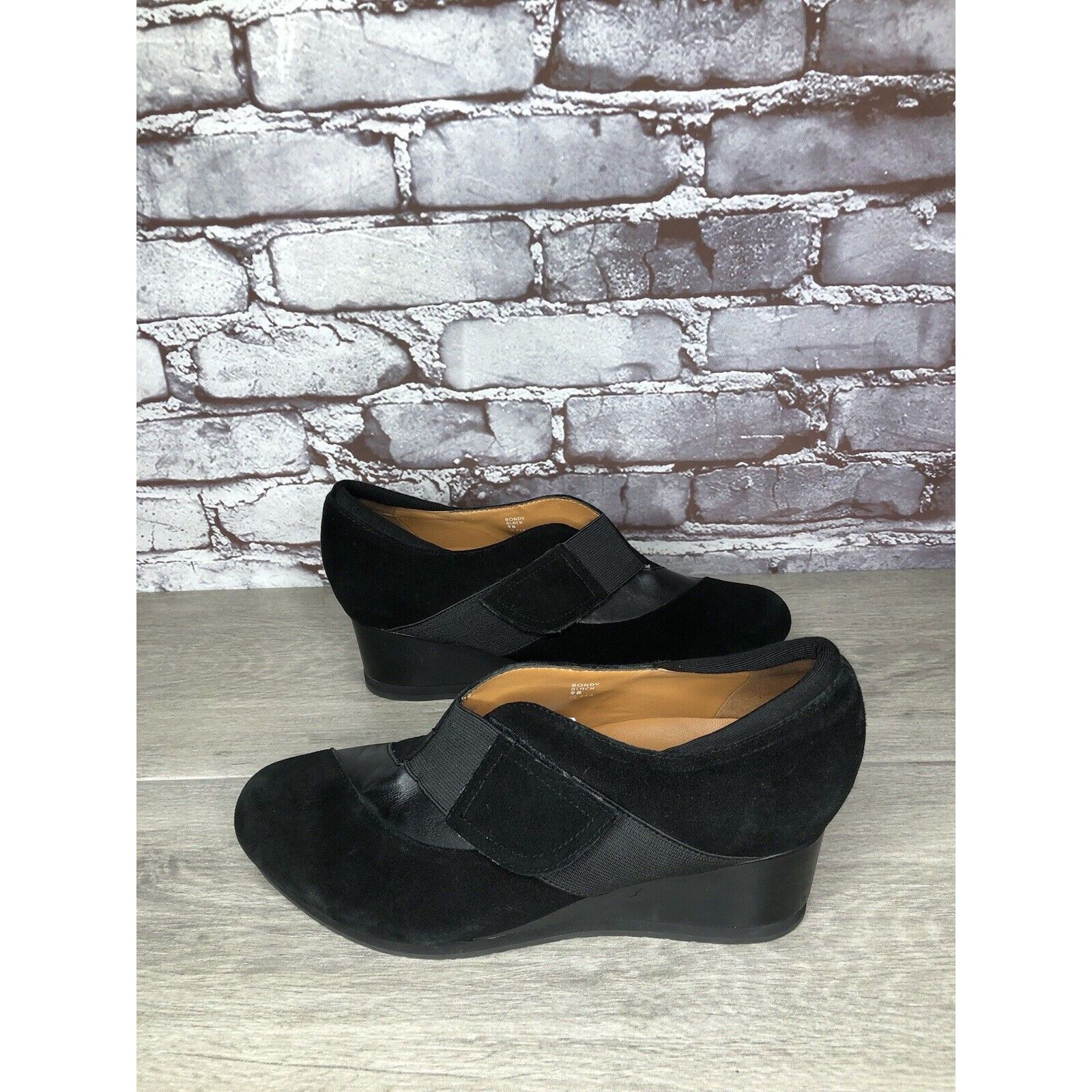 Other Earthies Bondy Black Suede Leather Strap Wedge Booties Women Size US 9 / IT 39 - 13 Thumbnail