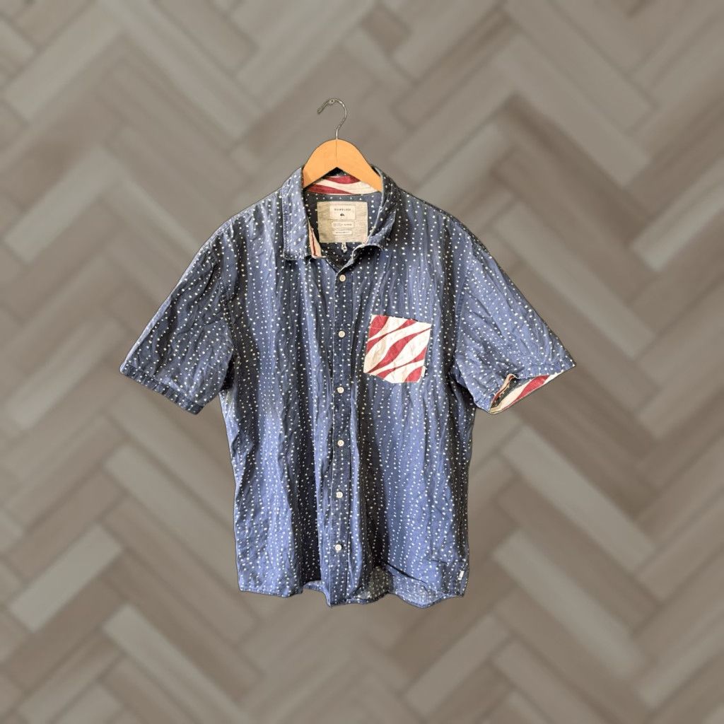 Quiksilver Quiksilver Shirt Blue Short Sleeve Button-Up XL Mens Size US XL / EU 56 / 4 - 1 Thumbnail