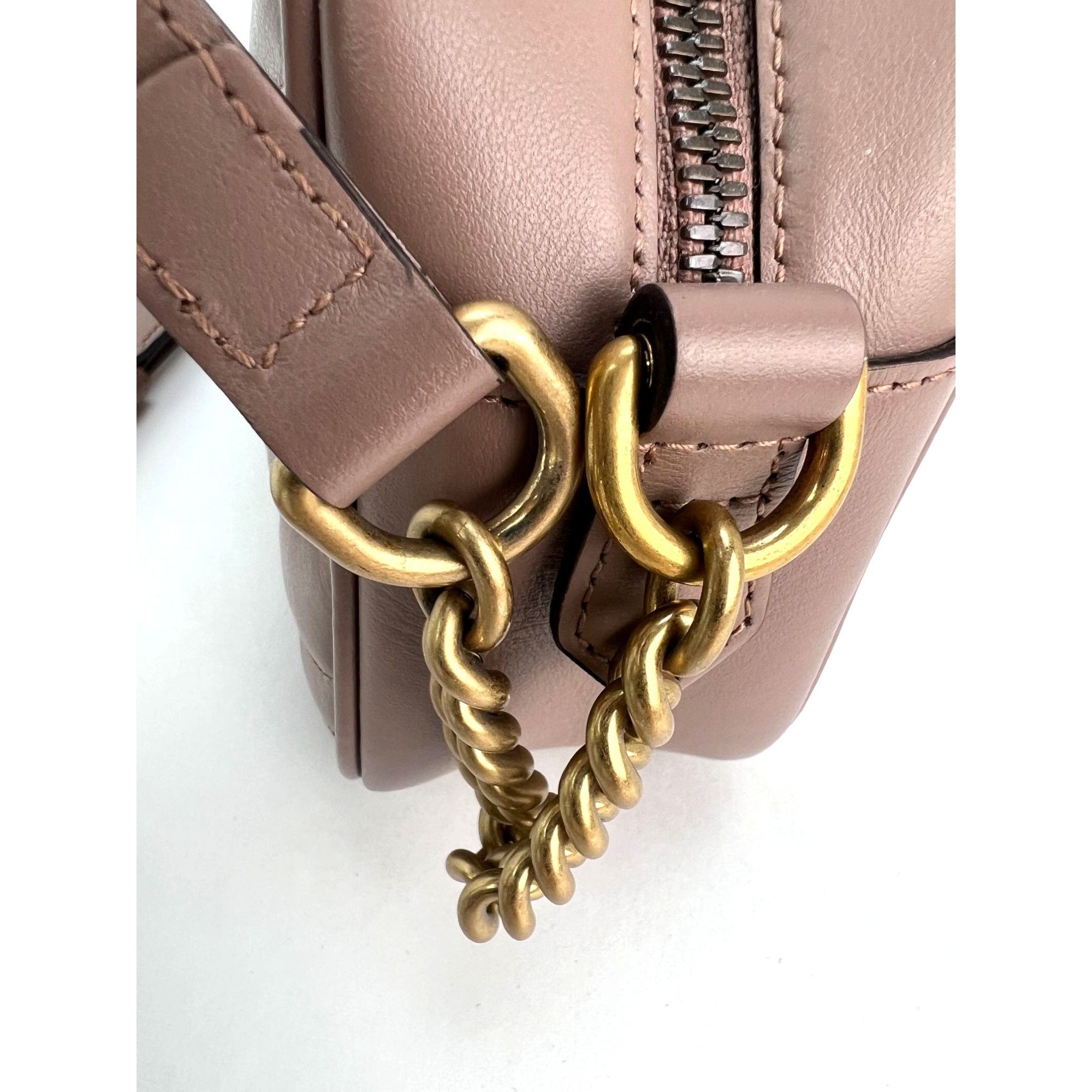 Gucci Gucci GG Marmont Small Chain Beige Matelasse Leather Crossbo Size ONE SIZE - 8 Thumbnail