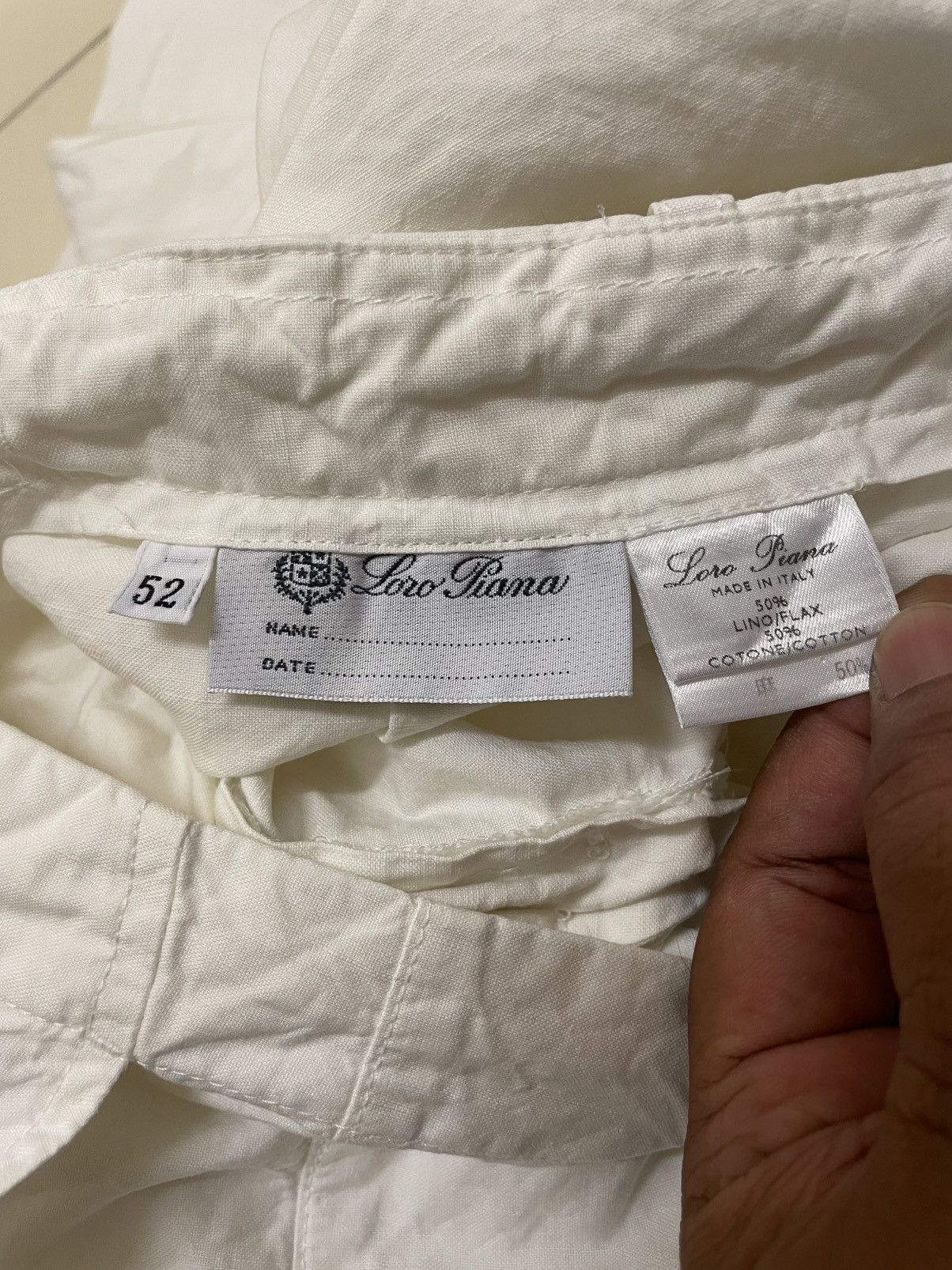 Loro Piana Loro Piana Linen/Cotton White Pants Size US 35 - 10 Thumbnail