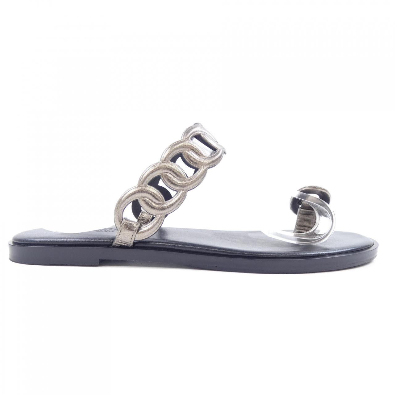 Hermes Hermes Hermes Eos Chaine d’Ancre Nappa Metallise Sandals Leather Shoes DUTY FREE for USA Size ONE SIZE - 1 Thumbnail