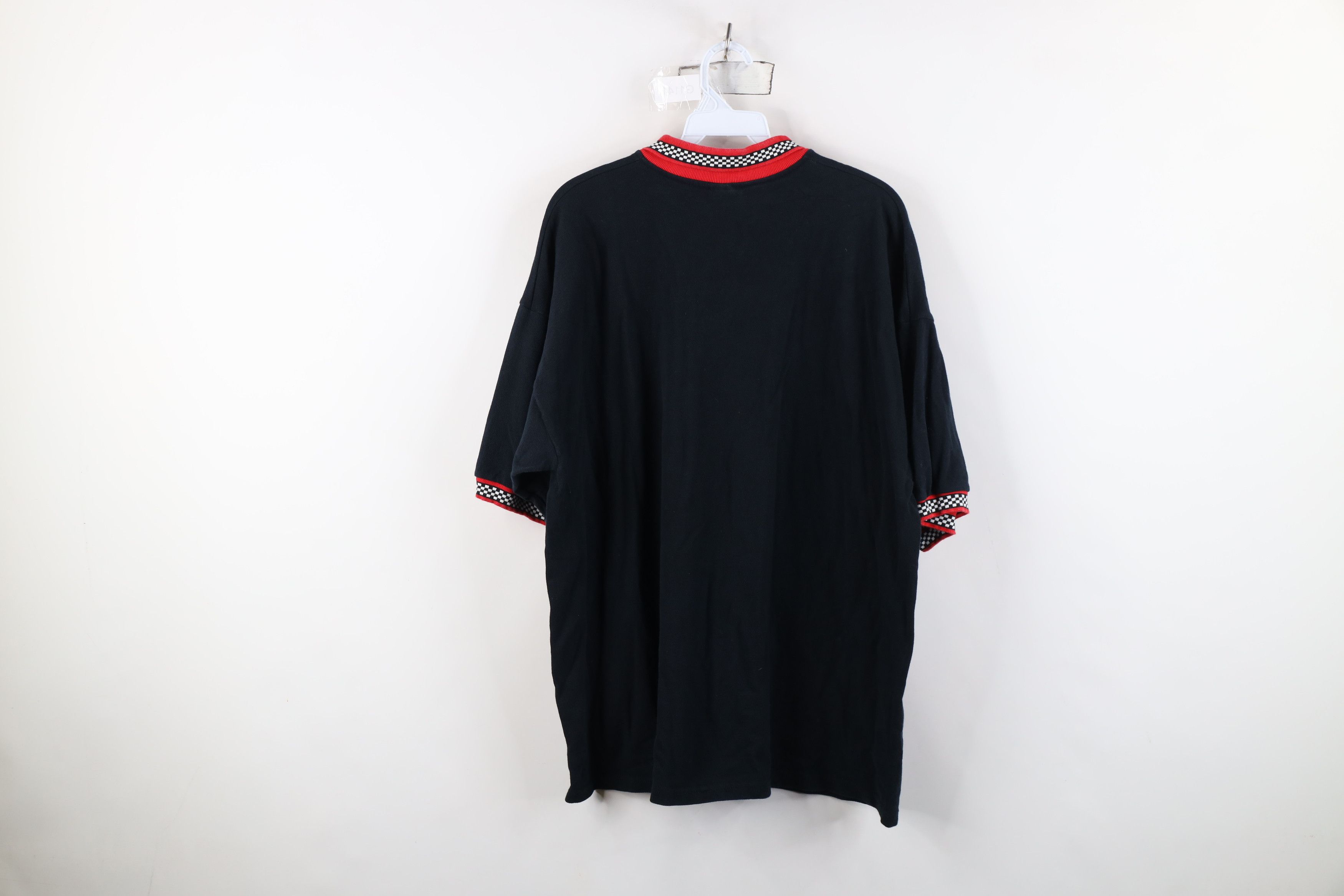Vintage Vintage 90s Flag Racing Collared Polo Shirt Black Cotton Size US XL / EU 56 / 4 - 11 Thumbnail