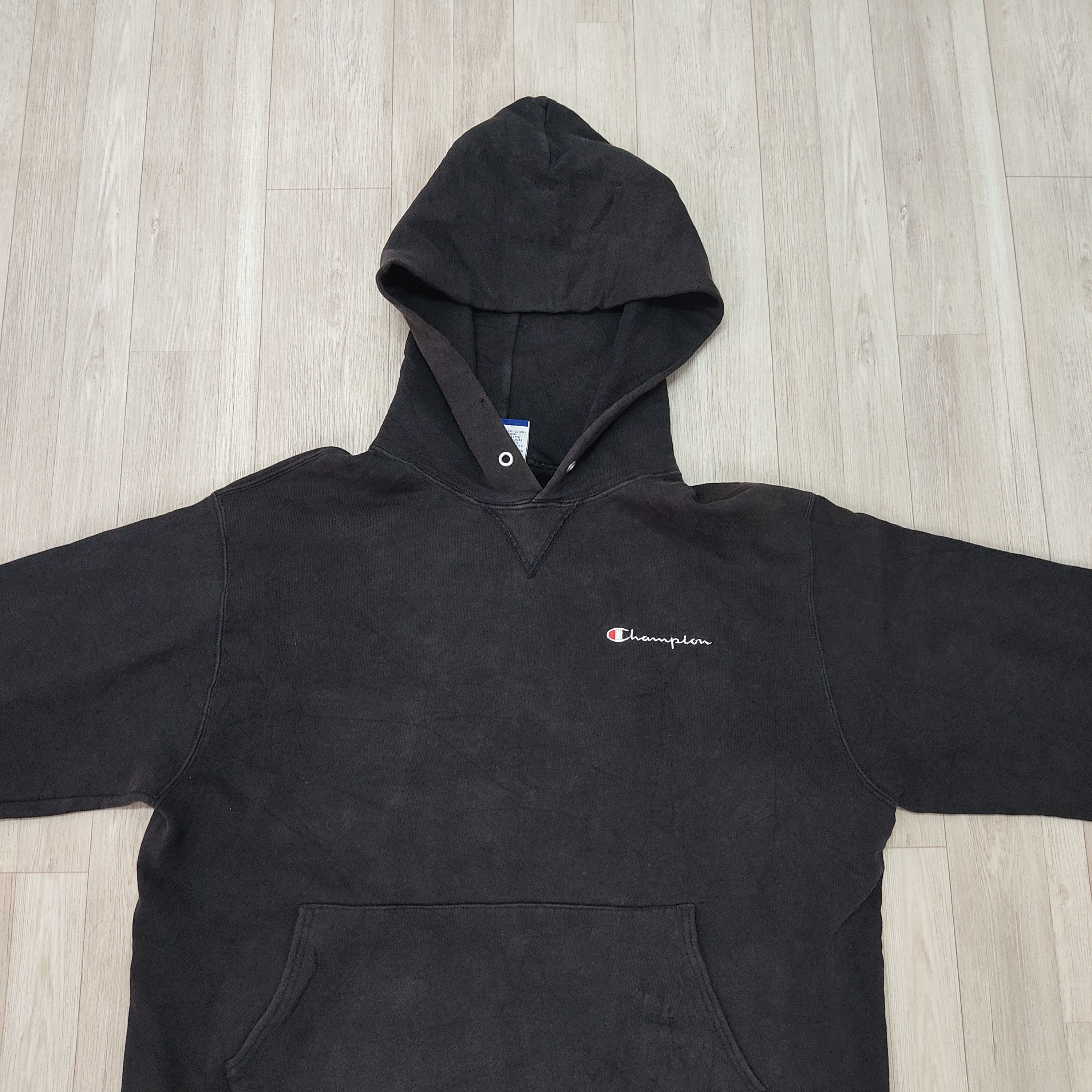 Champion Vintage 90s CHAMPION Script Logo Faded Pullover Hoodie Size US L / EU 52-54 / 3 - 5 Thumbnail