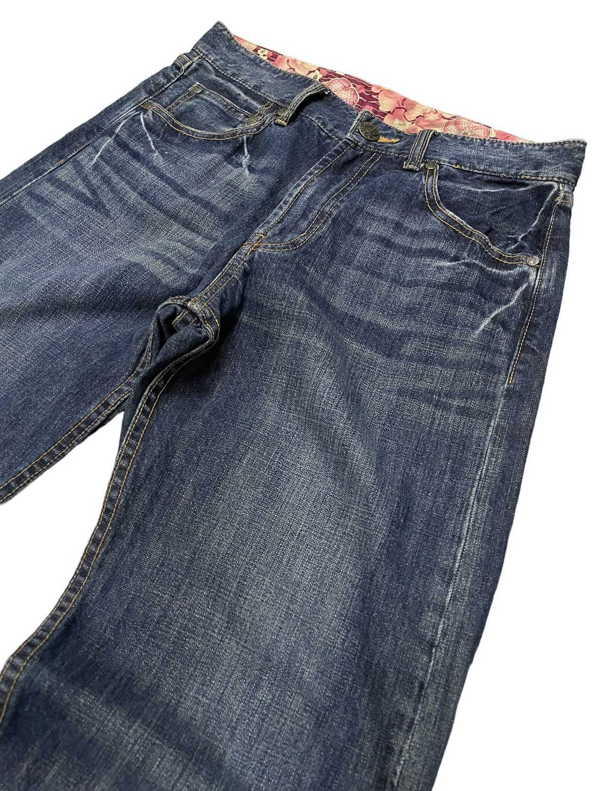 Red Monkey × Samurai Jeans Sukajan Yakuza Embroidered Traditional Japanese Tattoo Jeans Size US 30 / EU 46 - 11 Thumbnail