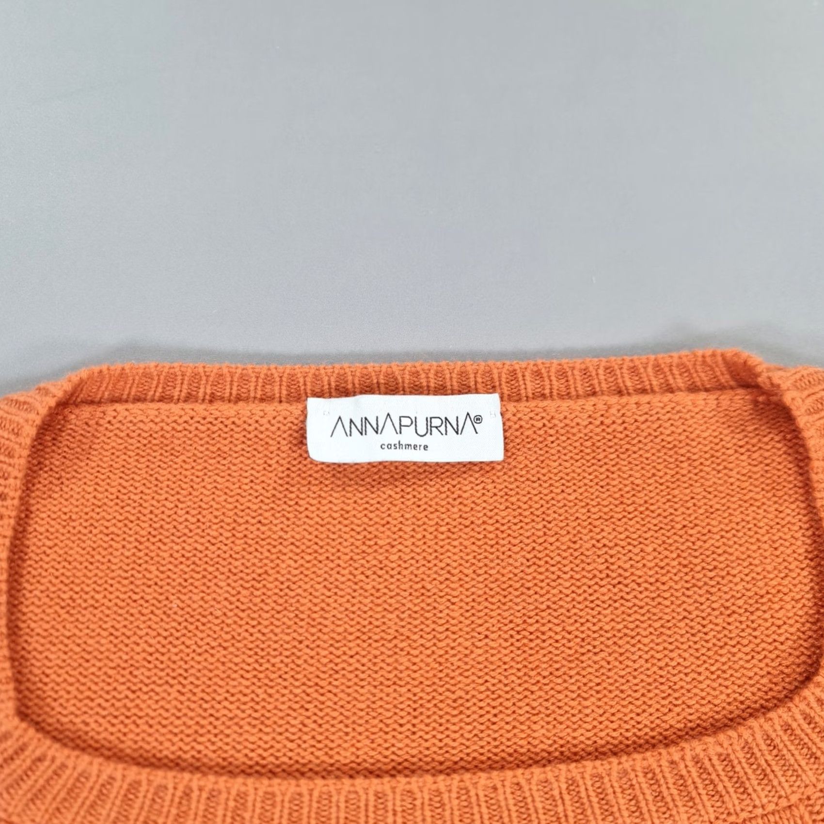 Vintage Annapurna Jumper Orange XL Cashmere Square Neck Womens Pullover Knit 100% Cashmere Casual Winter Medium? Size M / US 6-8 / IT 42-44 - 3 Thumbnail