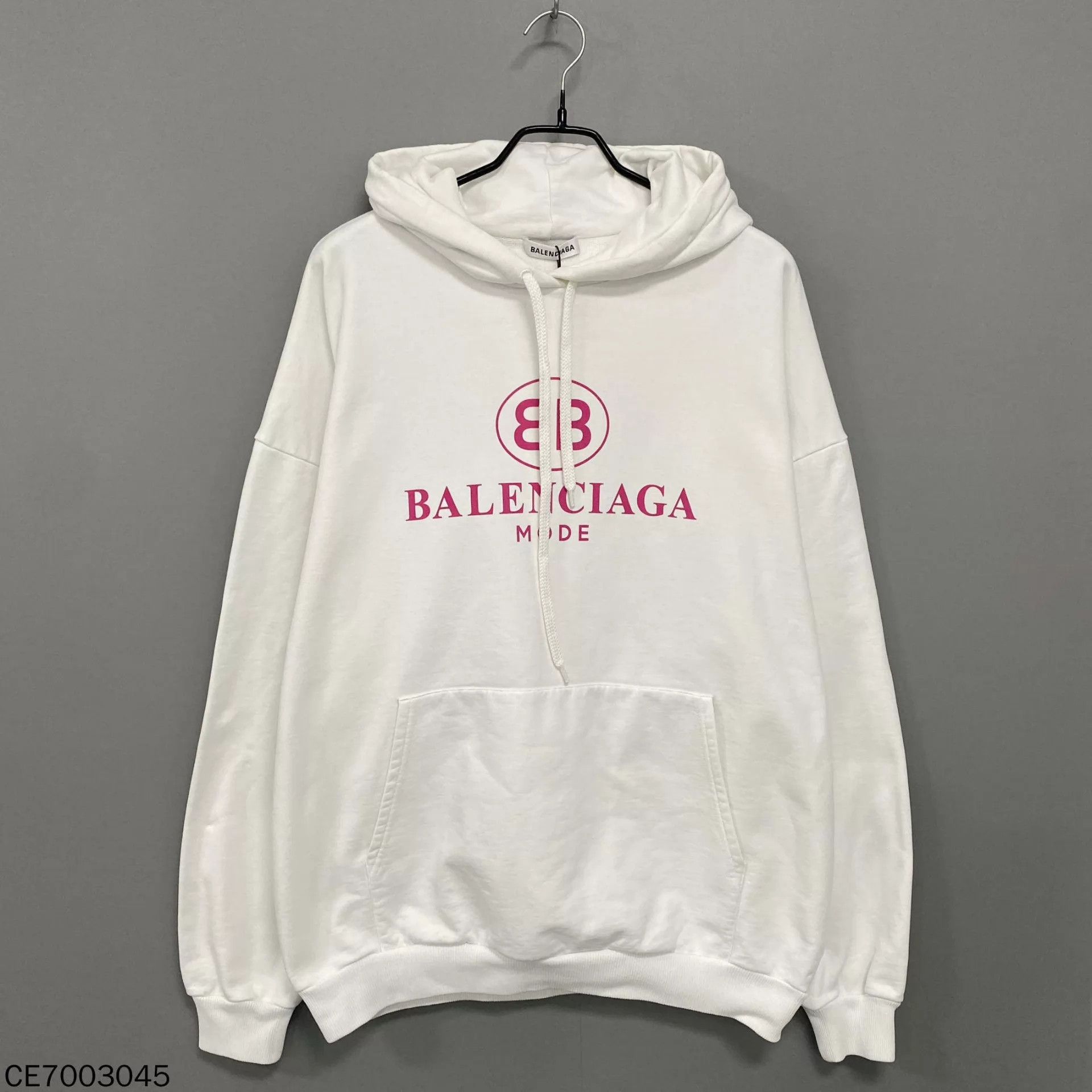 Balenciaga Balenciaga White & Pink Double B Hoodie Men's S Size US S / EU 44-46 / 1 - 1 Thumbnail