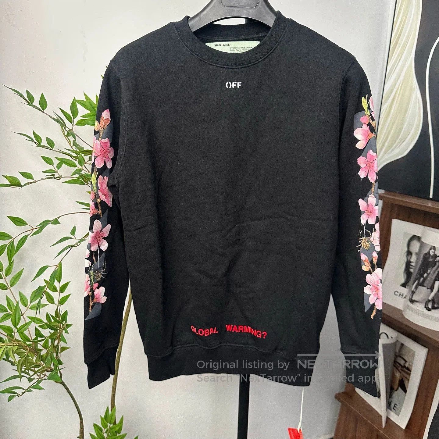 Off-White off-white cherry blossom embroidered sweatshirt. Size XXS / US 00 / IT 34 - 2 Thumbnail