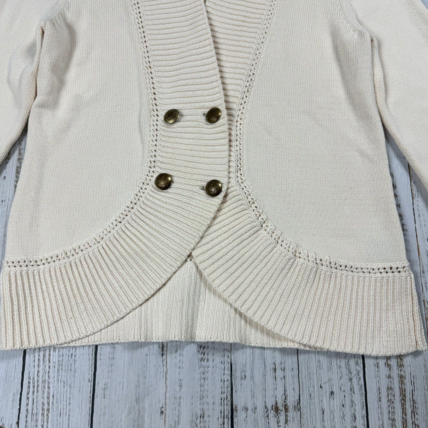 Ralph Lauren VINTAGE Lauren Ralph Lauren Ivory 4-Button Knit Cardigan Sweater Size S Womens Size S / US 4 / IT 40 - 3 Thumbnail