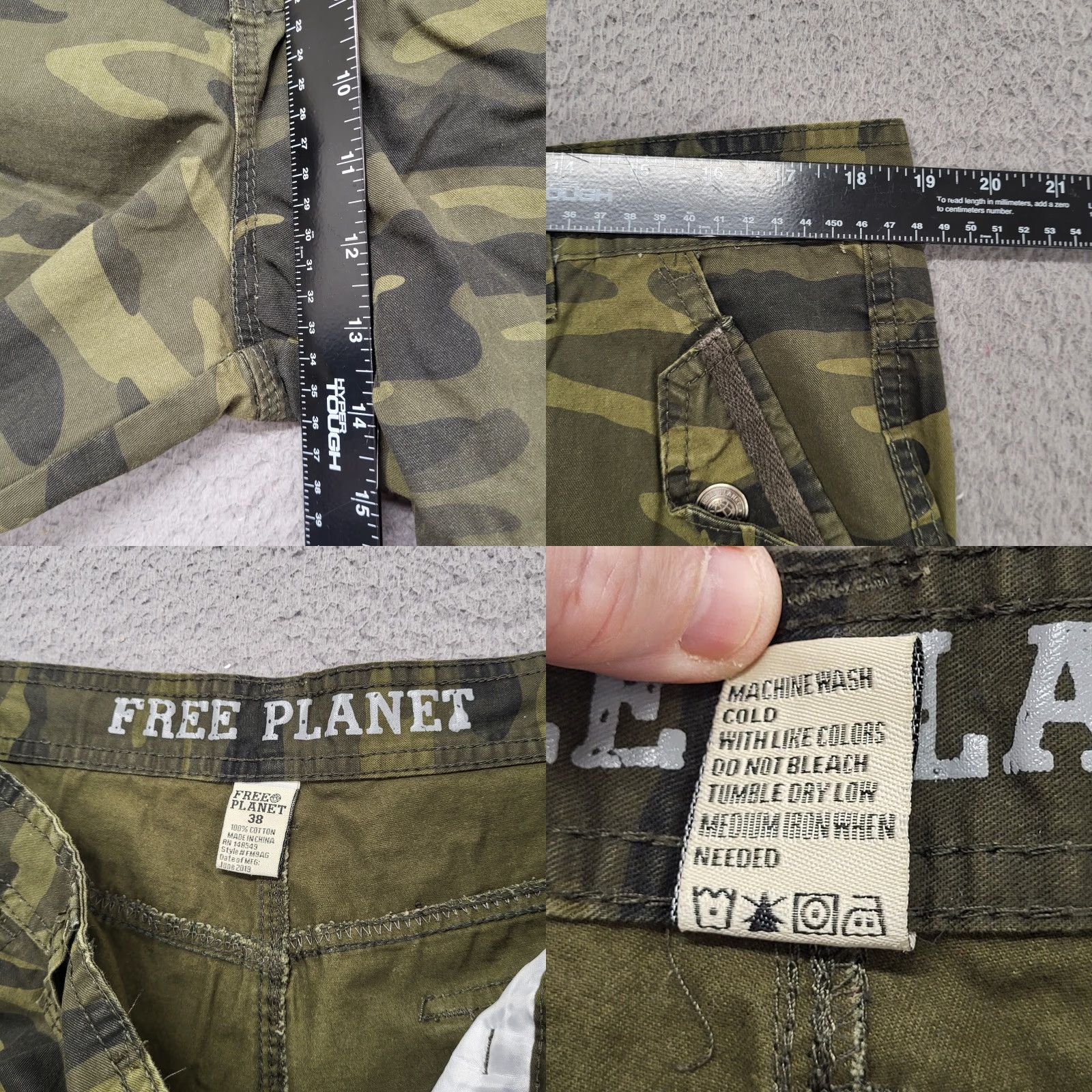 Vintage Free Planet Shorts Men Size 38 Camouflage Cotton Cargo Pockets Hiking Fishing Casual Travel Outdoors 90s? Size US 38 / EU 54 - 8 Thumbnail