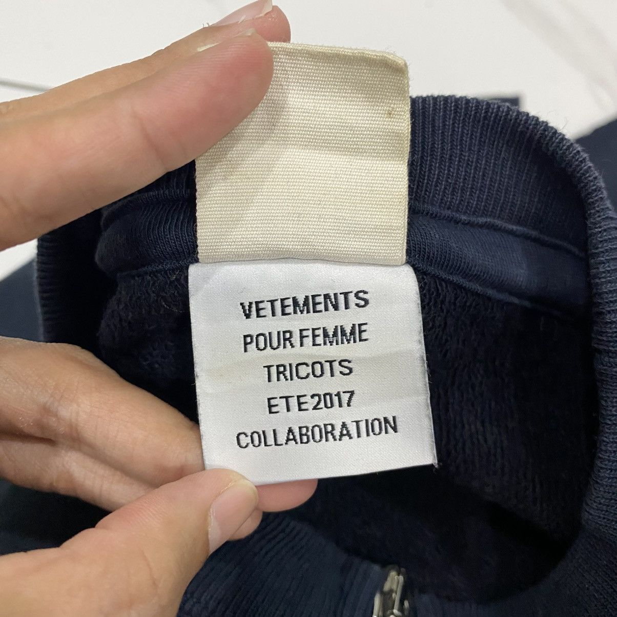 Champion × Vetements RARE Vetements x Champion Deconstructed Zip Blue Sweatshirt Size US XS / EU 42 / 0 - 12 Thumbnail