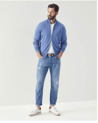 image of Brunello Cucinelli O1W1Db10524 Cardigans In Blue, Men's (Size XL)