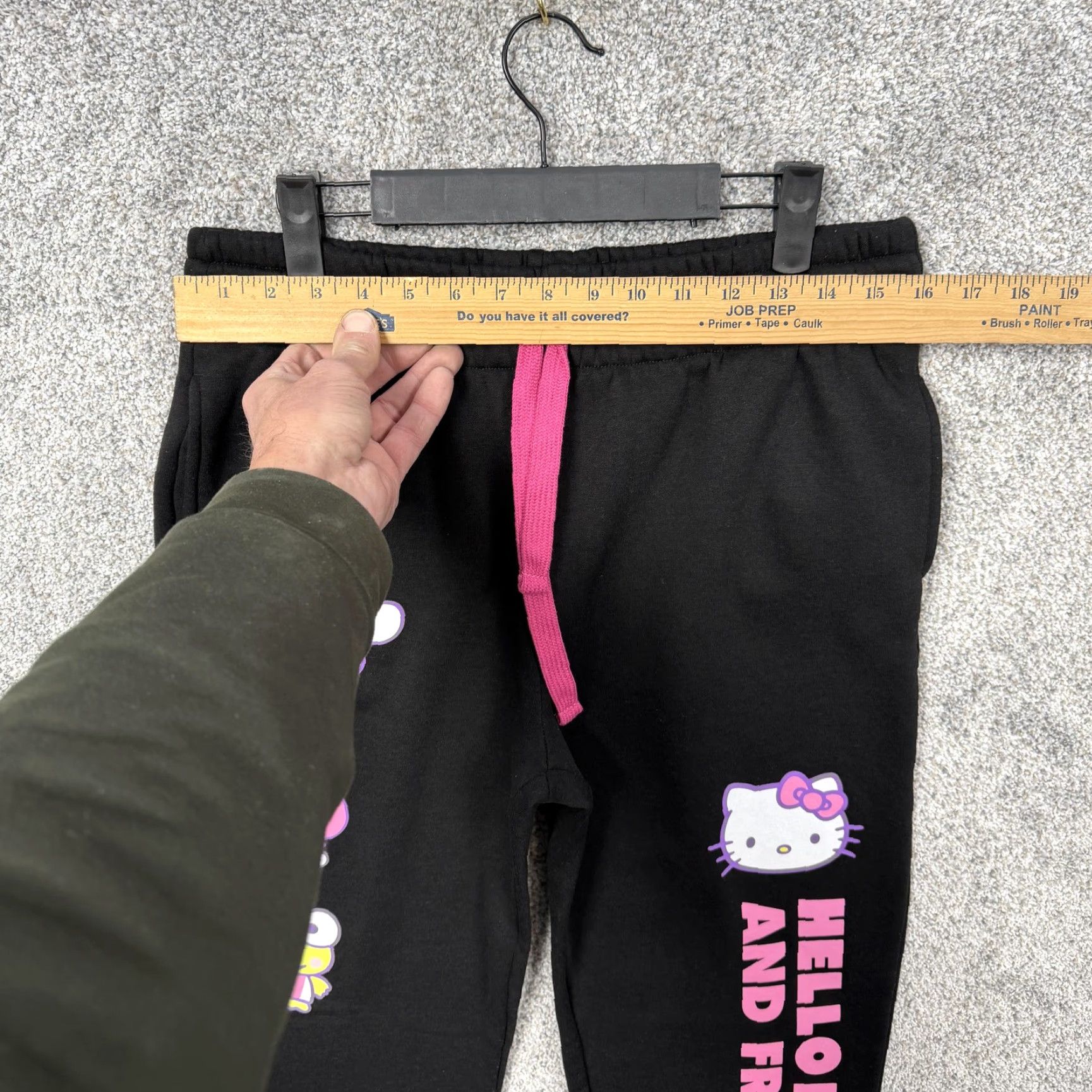 Vintage Sanrio Hello Kitty and Friends Jogger Pants Juniors L Black Kidcore Kawaii Pants Womens Size 36" / US 14 / IT 50 - 2 Thumbnail