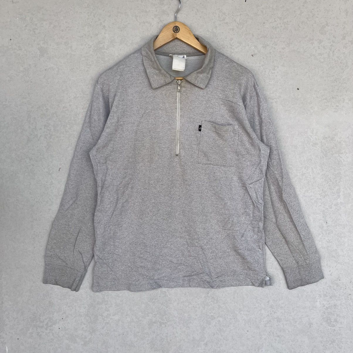 Other Vintage Grey Quarter Zip Sweatshirt With Pocket Size M Size M / US 6-8 / IT 42-44 - 1 Thumbnail