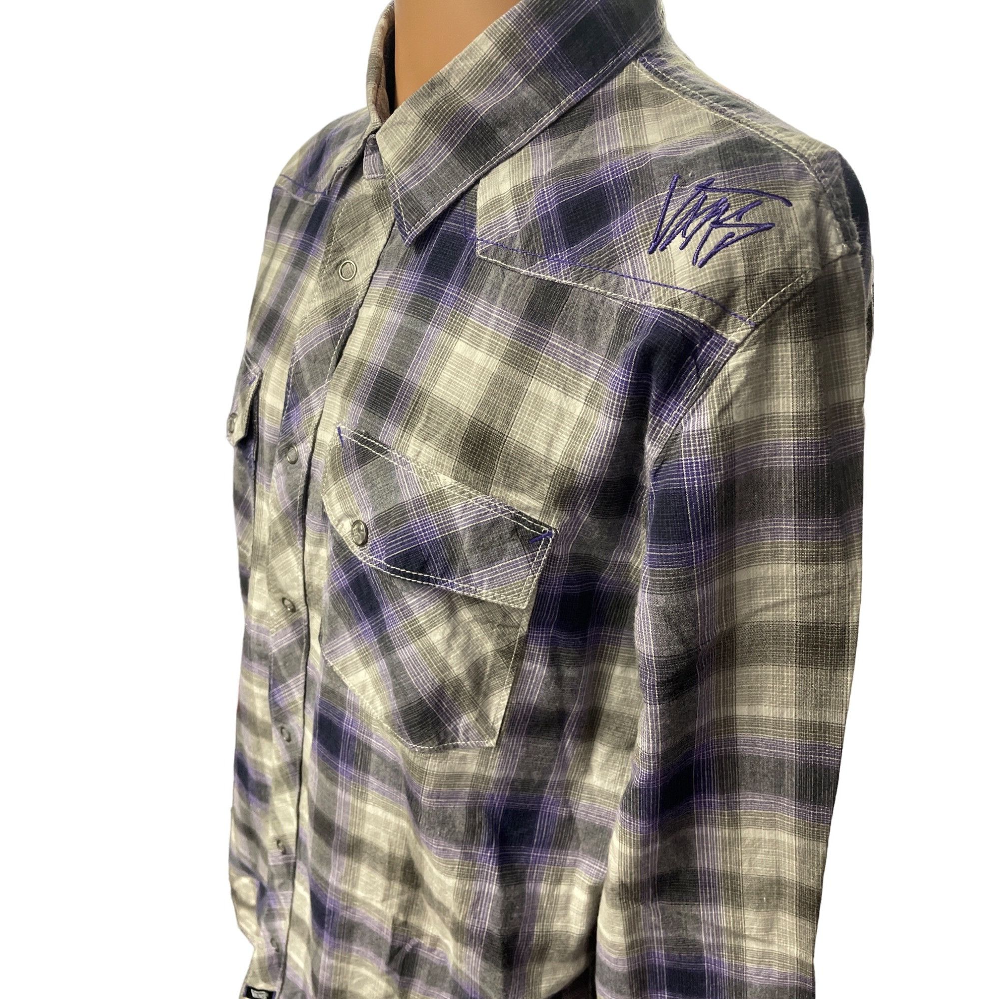 Vans VANS Men's Purple Plaid Long Sleeve Shirt/Snap Button Size M Size US M / EU 48-50 / 2 - 3 Thumbnail