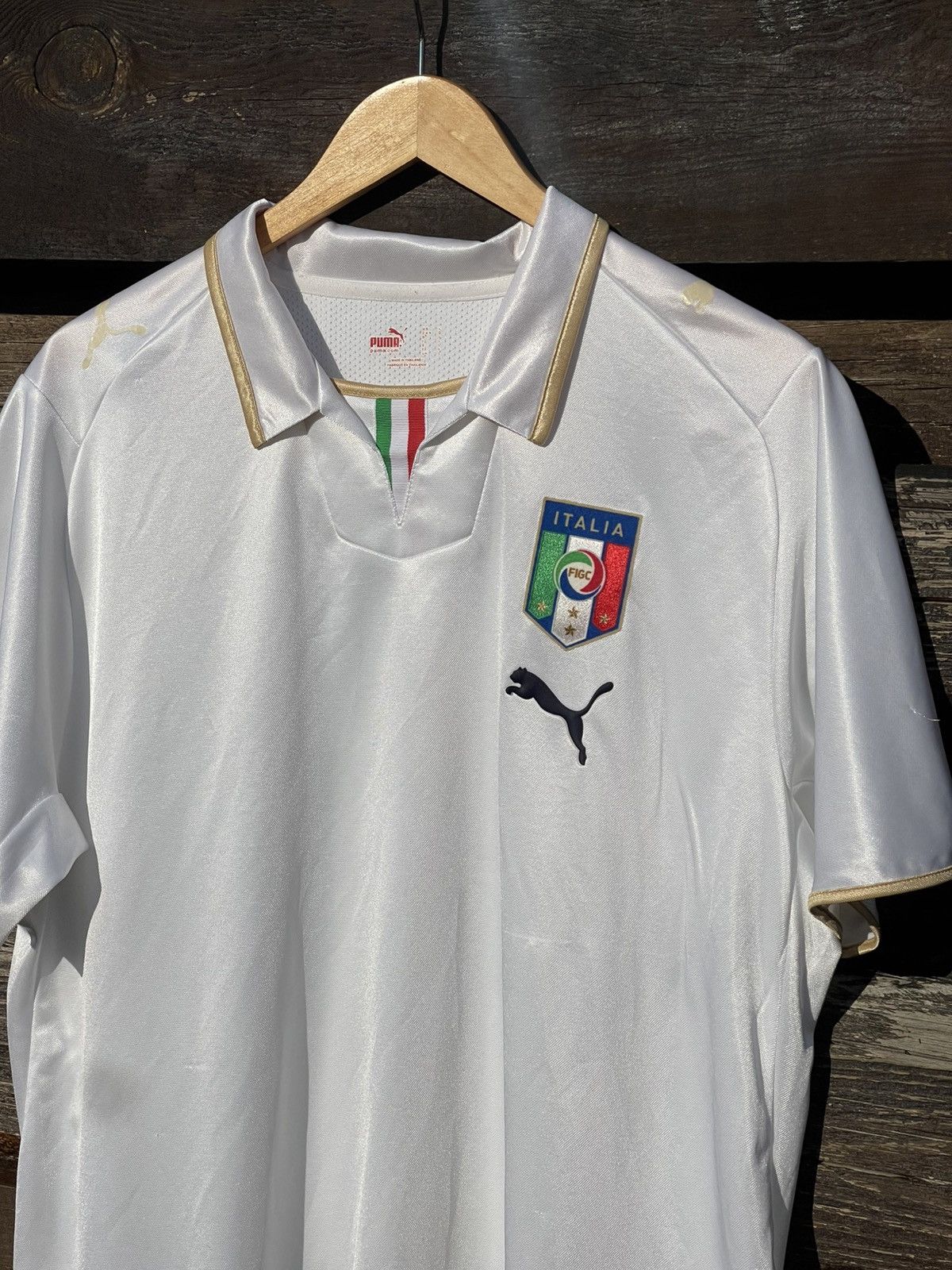 Puma 2008 Puma Italy Vintage soccer jersey white/gold Size US L / EU 52-54 / 3 - 3 Thumbnail