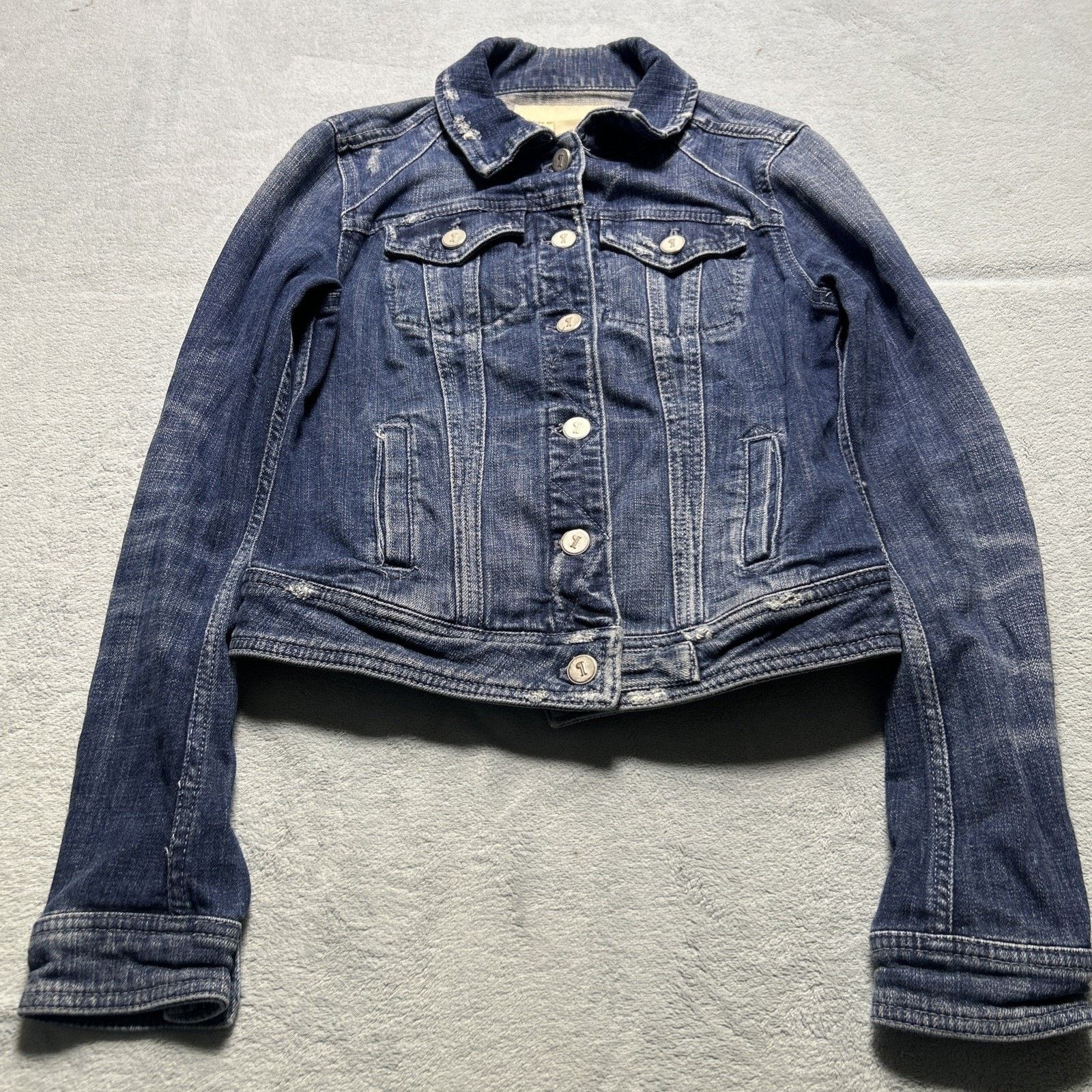 Anthropologie Anthropology Pilcro Letter Press Denim Jacket Womens XS Crop Size XS / US 0-2 / IT 36-38 - 1 Thumbnail