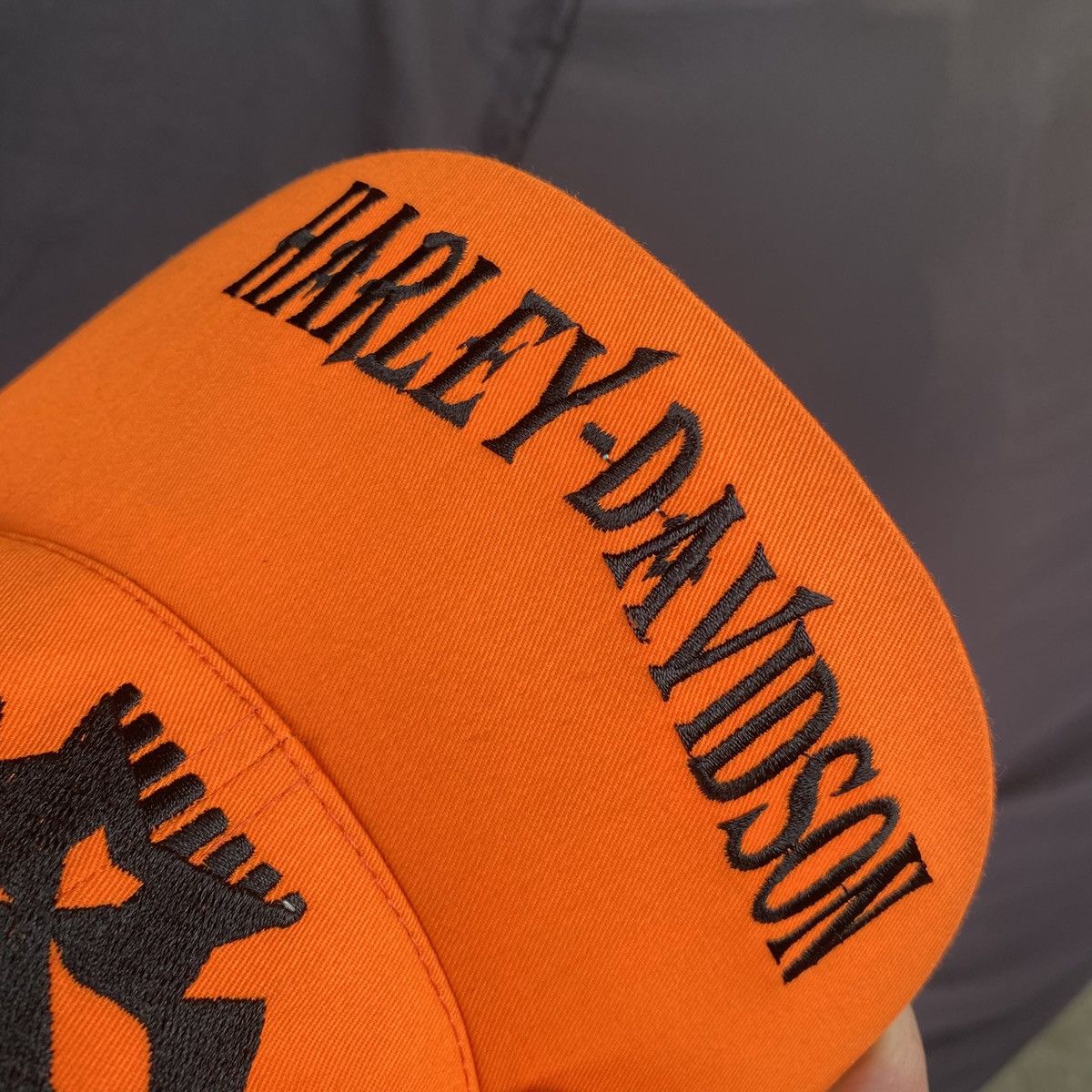Harley Davidson Harley davidson willie G skull orange six panel trucker hat Size ONE SIZE - 4 Thumbnail