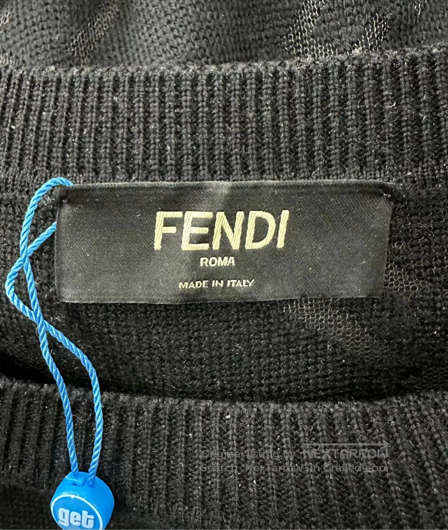 Fendi FENDI Black double F all-over print logo knitted sweater| Size US L / EU 52-54 / 3 - 3 Thumbnail