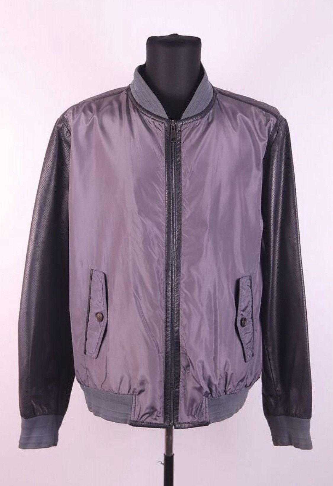 Brioni Brioni Silk Leather Detail Bomber Light Jacket Size US XXL / EU 58 / 5 - 1 Thumbnail