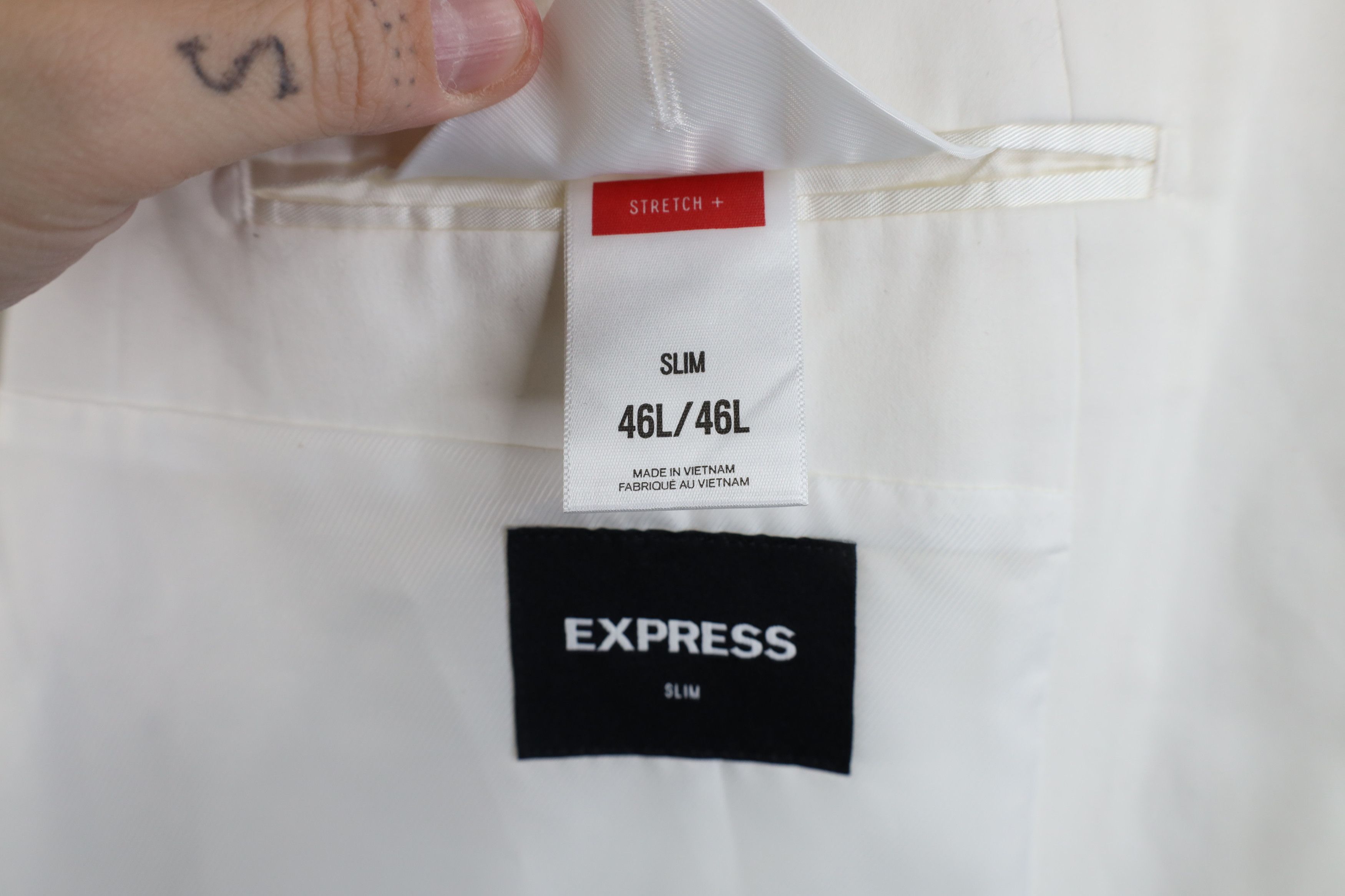 Express × Vintage Express One Button Wedding Tuxedo Suit Blazer Jacket White Size US XXL / EU 58 / 5 - 10 Thumbnail
