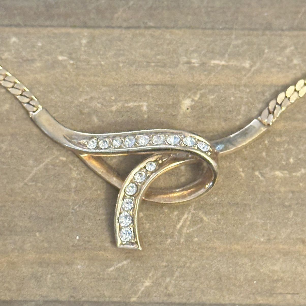Vintage Vintage rhinestone slip knot necklace Size ONE SIZE - 3 Thumbnail
