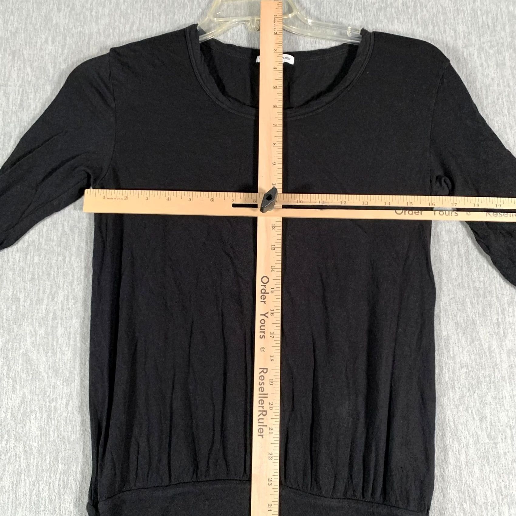 James Perse VINTAGE James Perse Dress Womens Small Black Ruched Midi 3/4 Sleeve Knit Casual WUC6734 Size XS / US 0-2 / IT 36-38 - 5 Thumbnail
