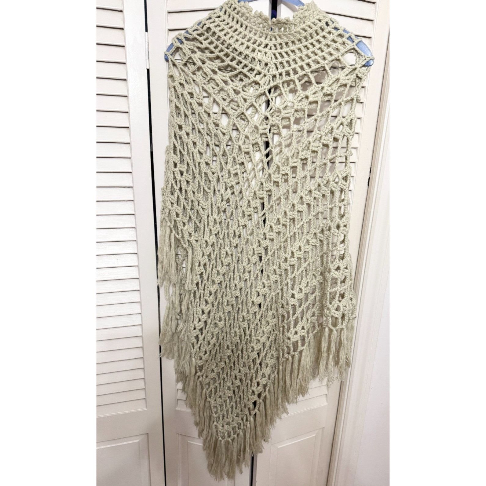Other Bonita Knitwear Open Lace Fringe Tassel Poncho Sweater Size ONE SIZE - 1 Thumbnail