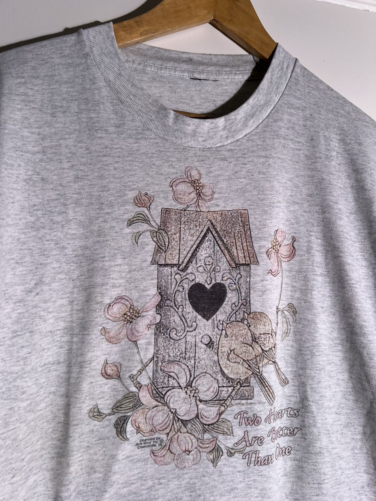 Vintage 80’s 90’s VTG Vintage Heart Birdhouse Flower Retro Tee Shirt Size US L / EU 52-54 / 3 - 3 Thumbnail