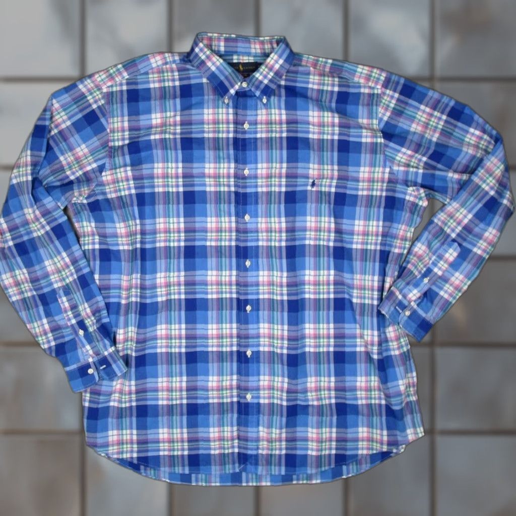 Ralph Lauren Ralph Lauren Shirt Mens 3XL XXXL Tall Blue Button Up Long Sleeve Stretch Pony Size US XXL / EU 58 / 5 - 1 Thumbnail