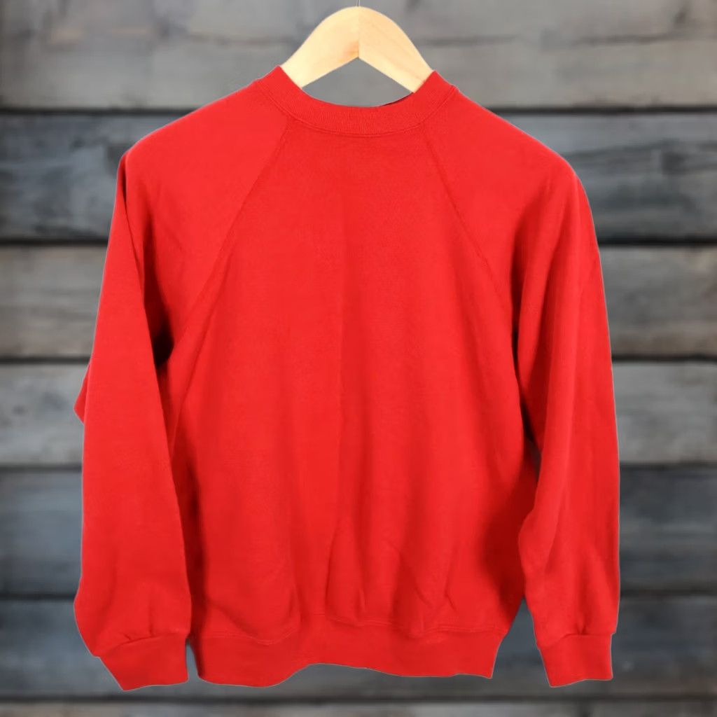 Vintage VINTAGE 80s Red Raglan Sleeve Sweatshirt Men Small Crewneck Solid VTG Skate Shirt Mens Size US S / EU 44-46 / 1 - 1 Thumbnail