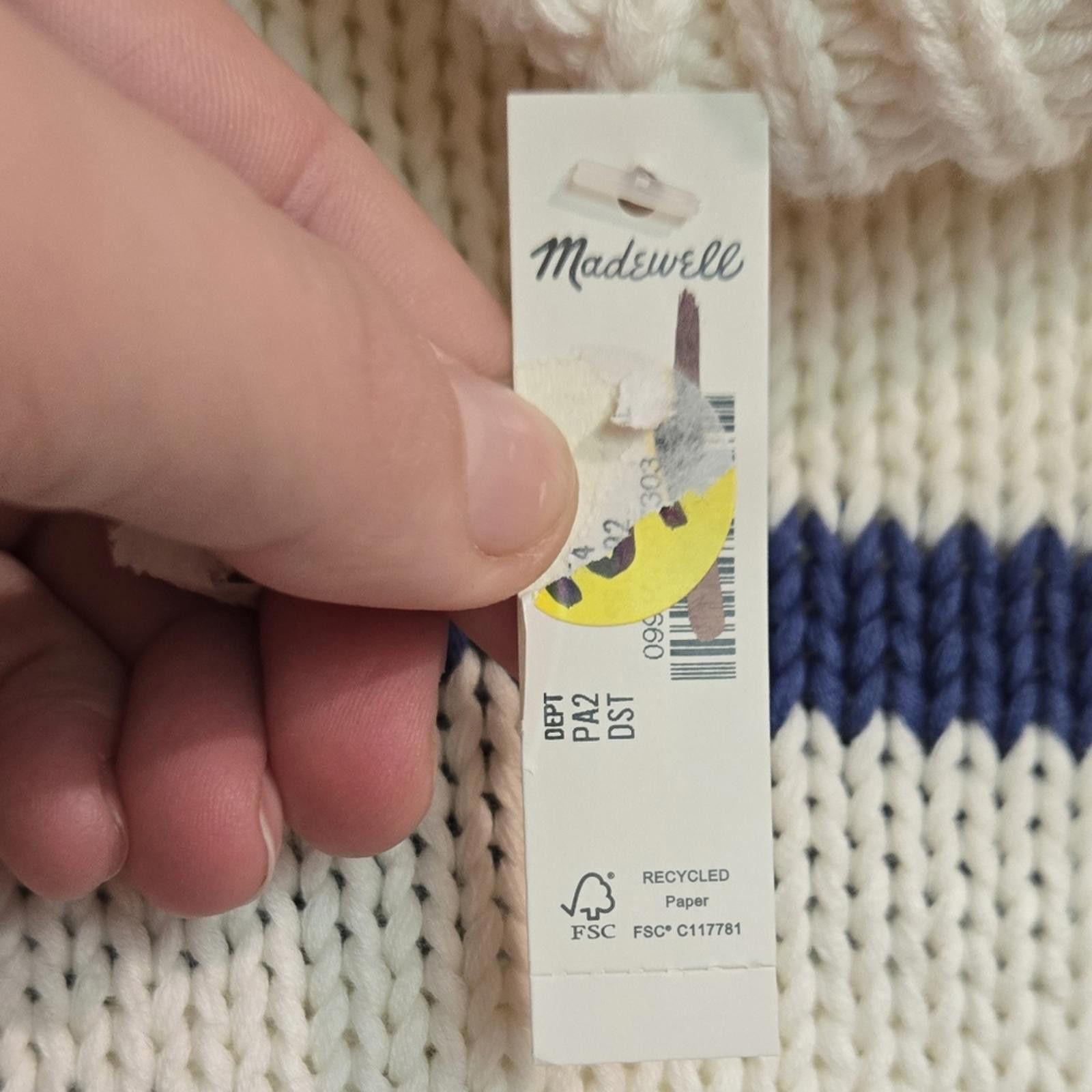 Madewell Madewell Ribbed Cotton Turtleneck Sweater in Stripe Size XL / US 12-14 / IT 48-50 - 4 Thumbnail